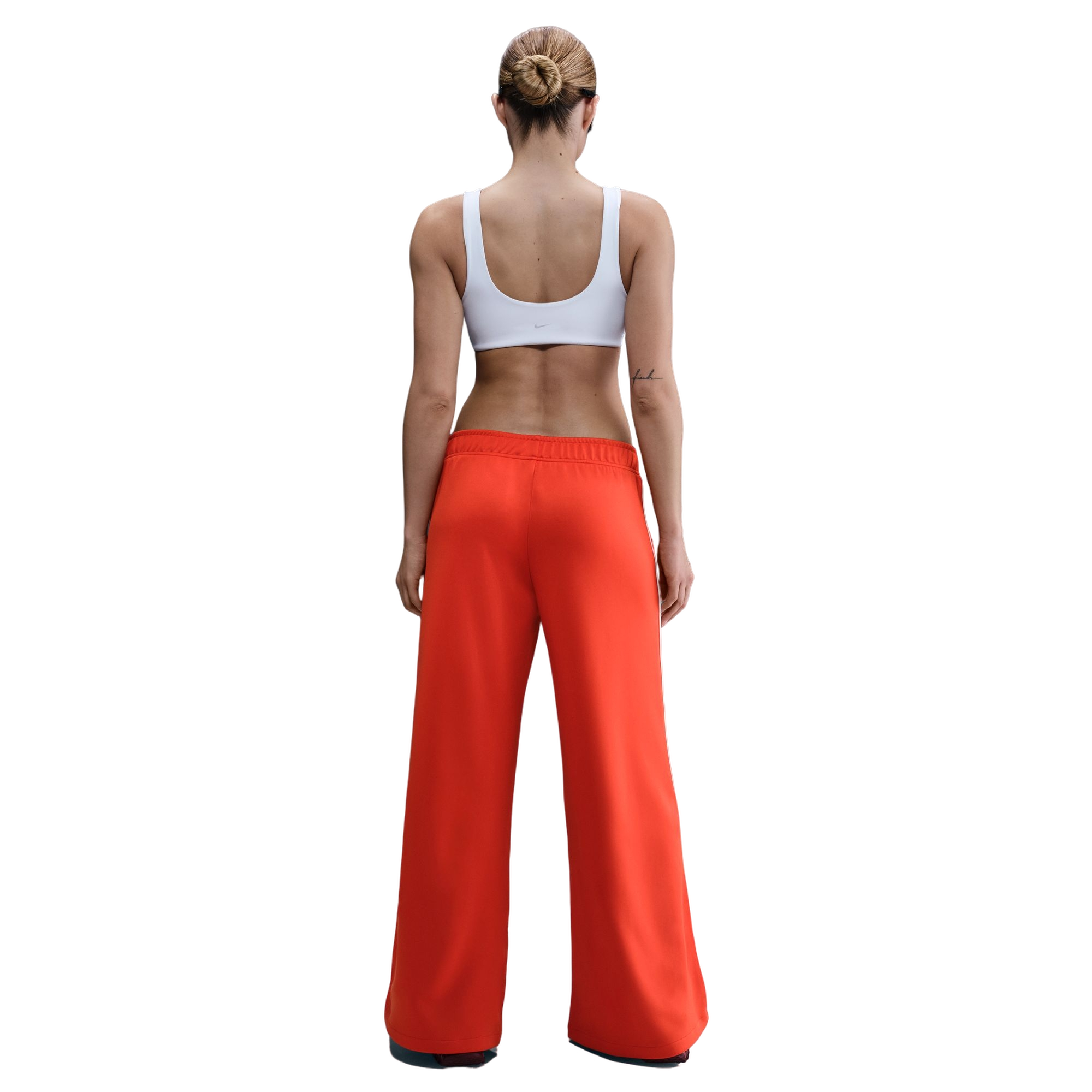 Nike Women's Sportswear Wide-Leg Track Pants - RED/WHITE Thumbnail View 2