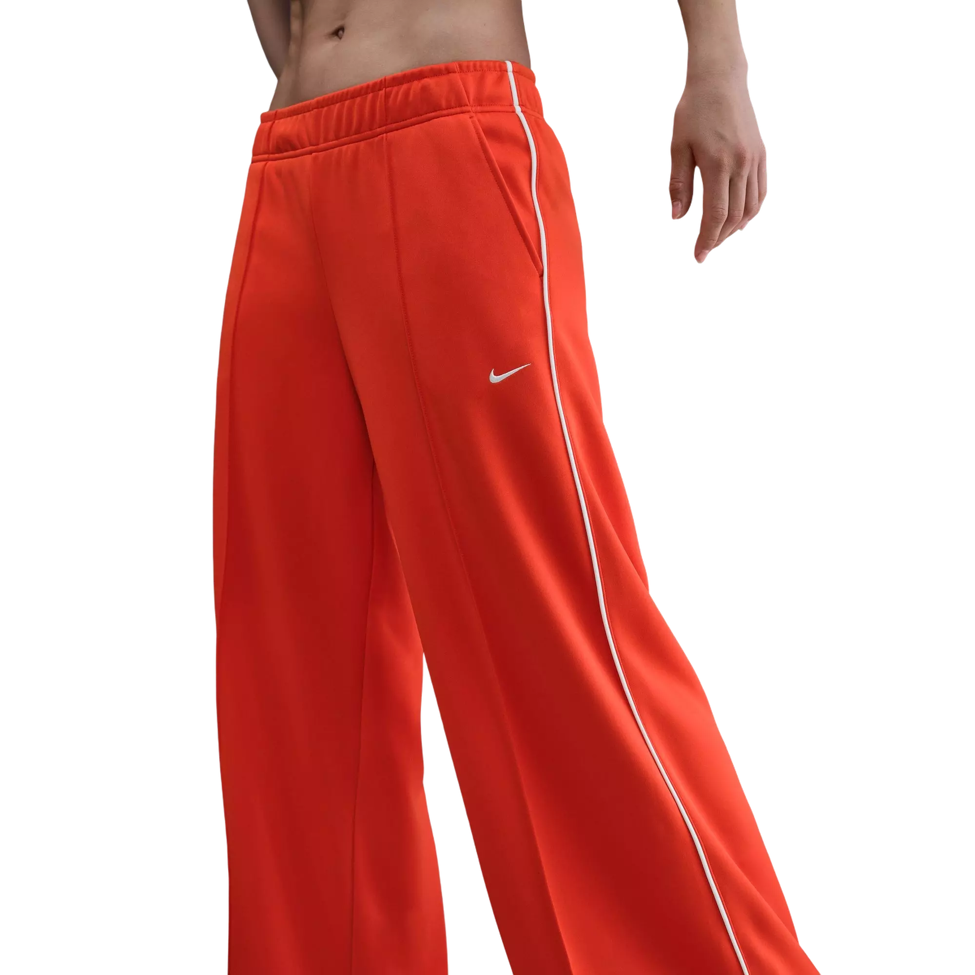 Nike Women's Sportswear Wide-Leg Track Pants - RED/WHITE