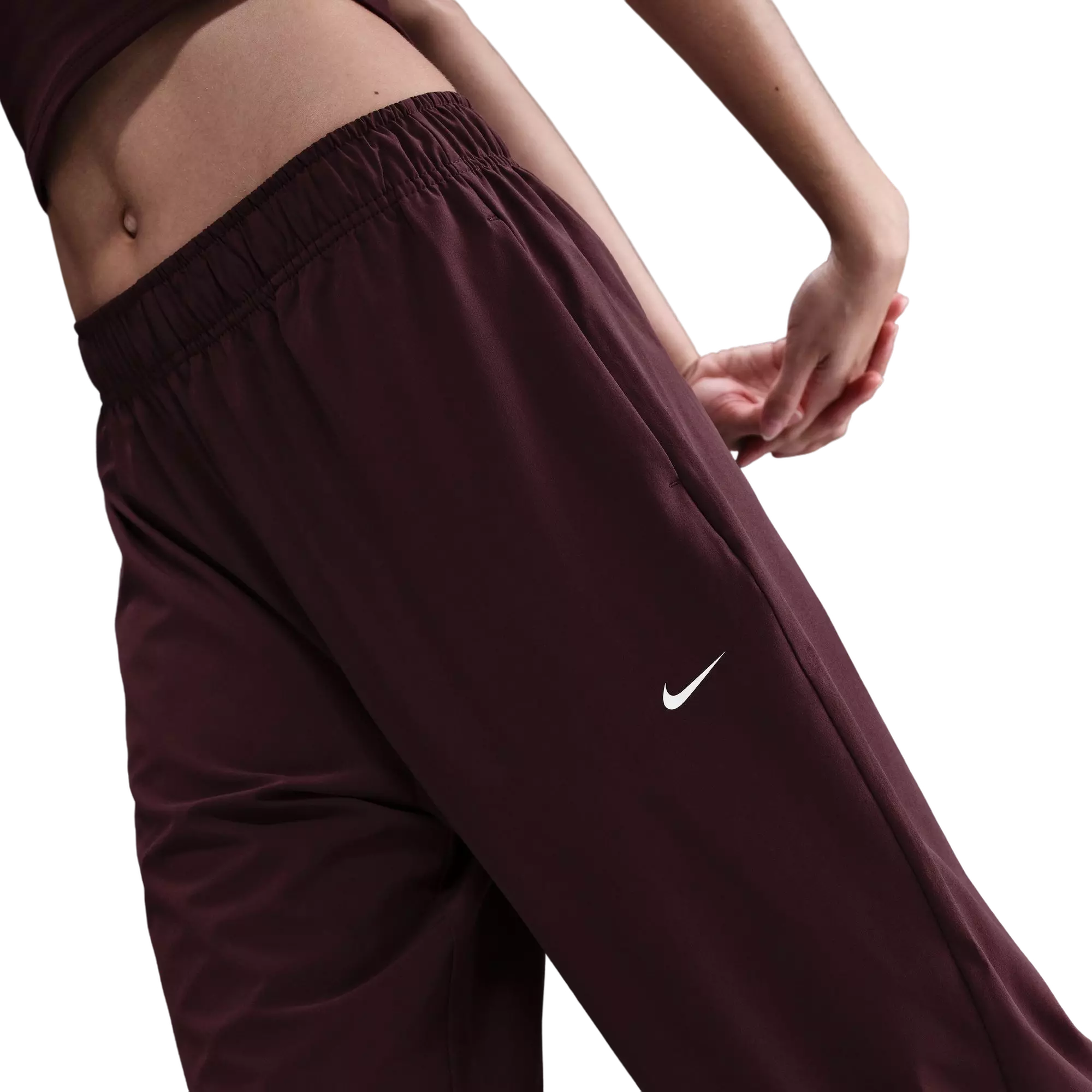 Nike Women's One Repel High-Waisted Woven Pants - BURGUNDY