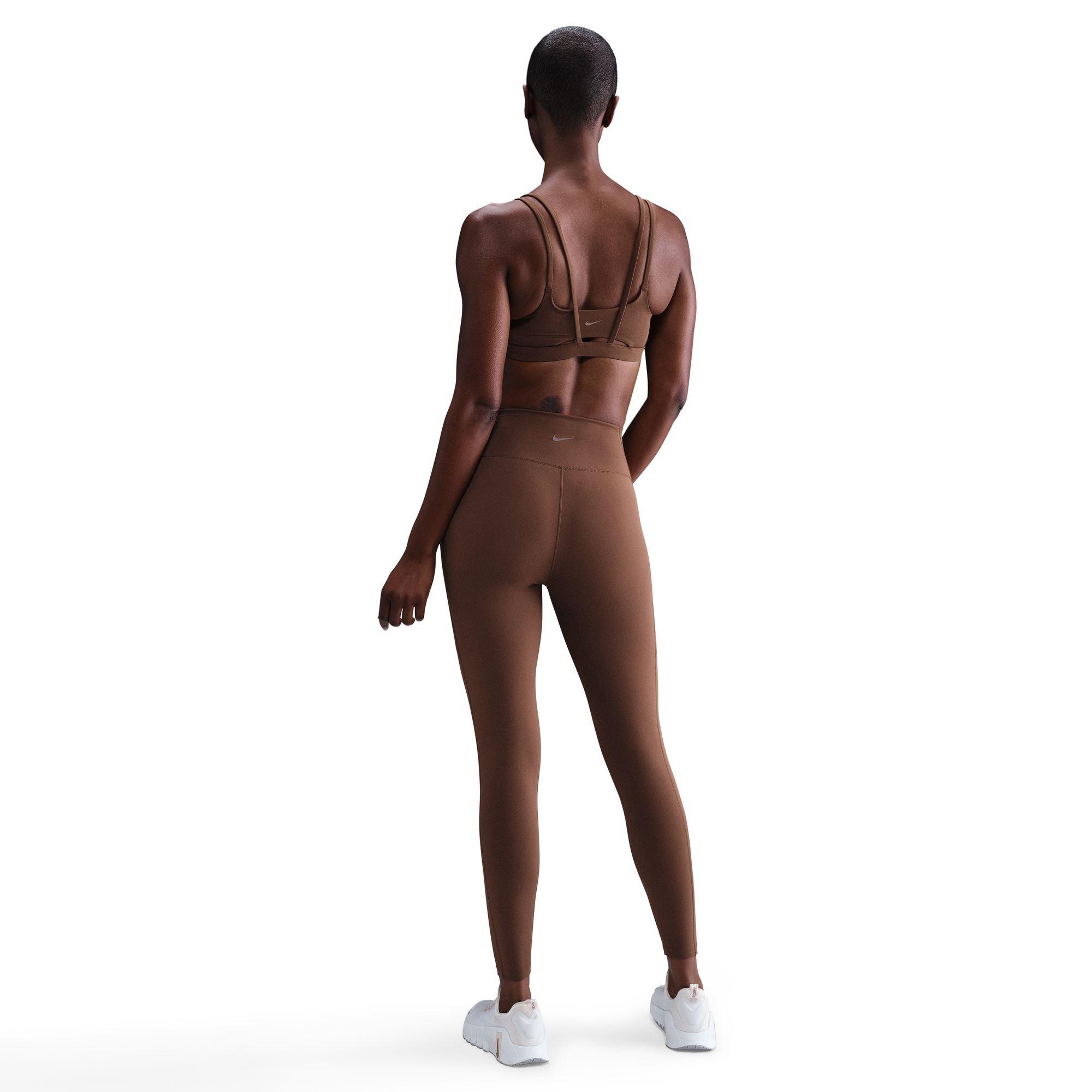 Nike Women's One High-Waisted 7/8 Leggings with Pockets - BROWN Thumbnail View 2