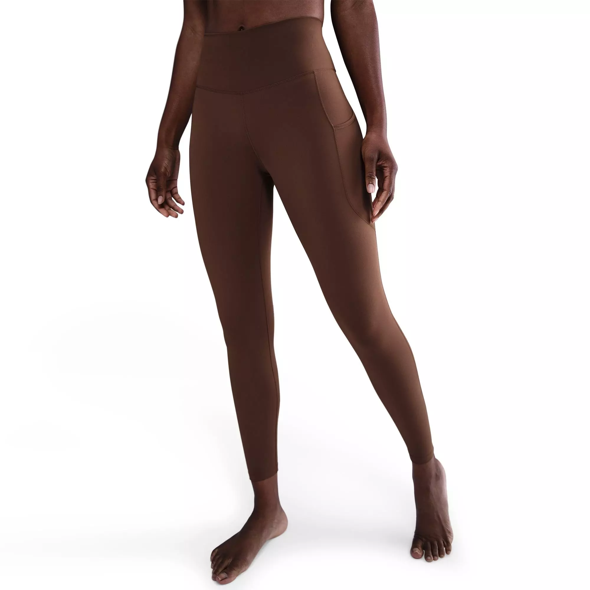 Nike Women's One High-Waisted 7/8 Leggings with Pockets - BROWN