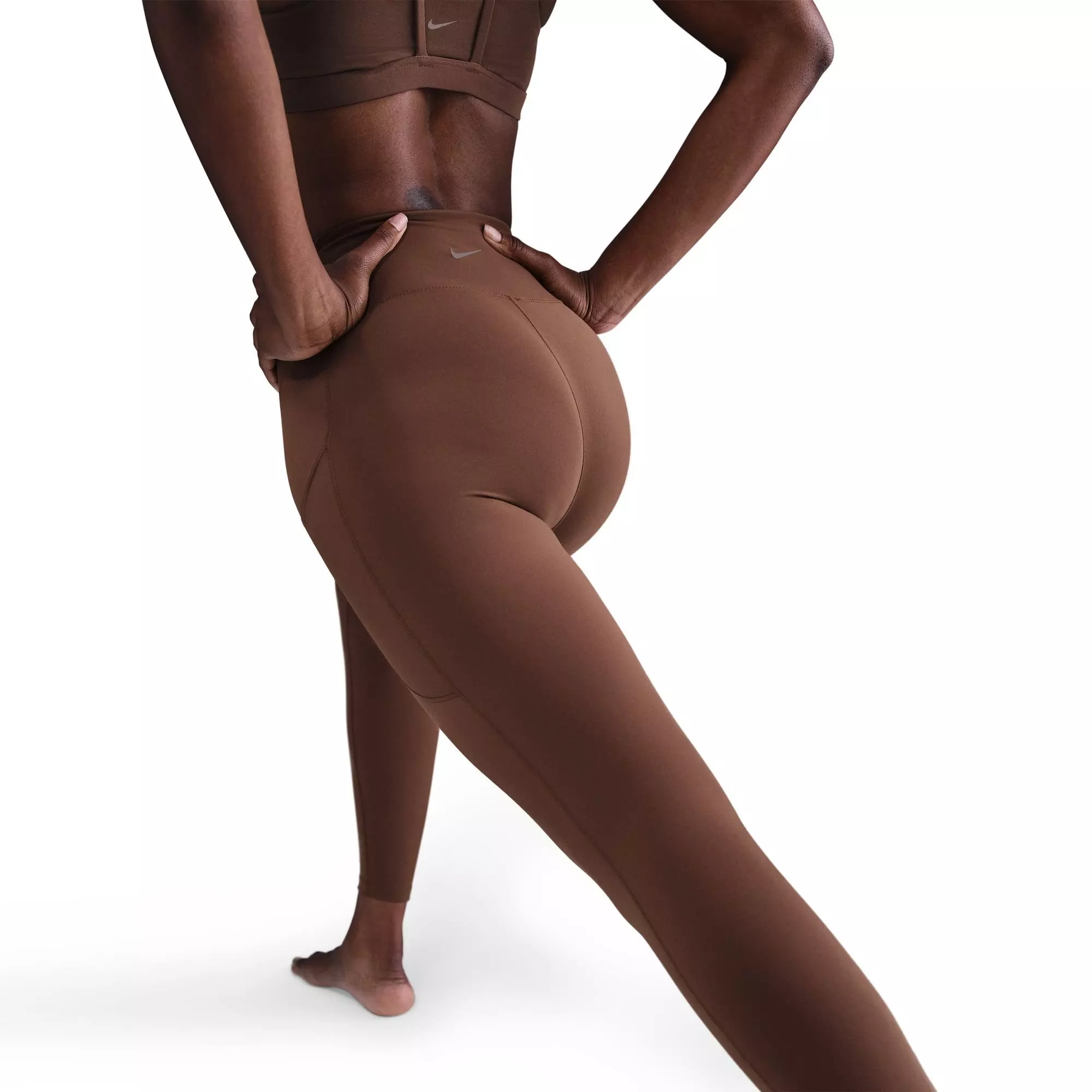 Nike Women's One High-Waisted 7/8 Leggings with Pockets - BROWN