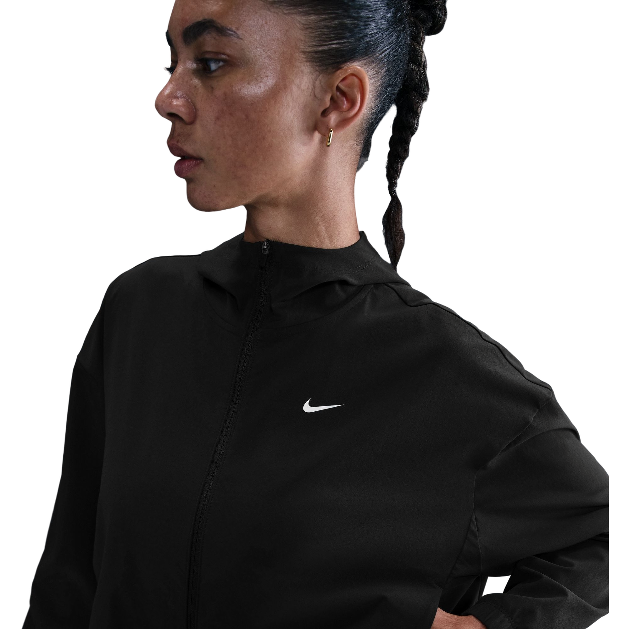 Nike Women's One Repel Oversized Hooded Woven Jacket - BLACK Thumbnail View 3
