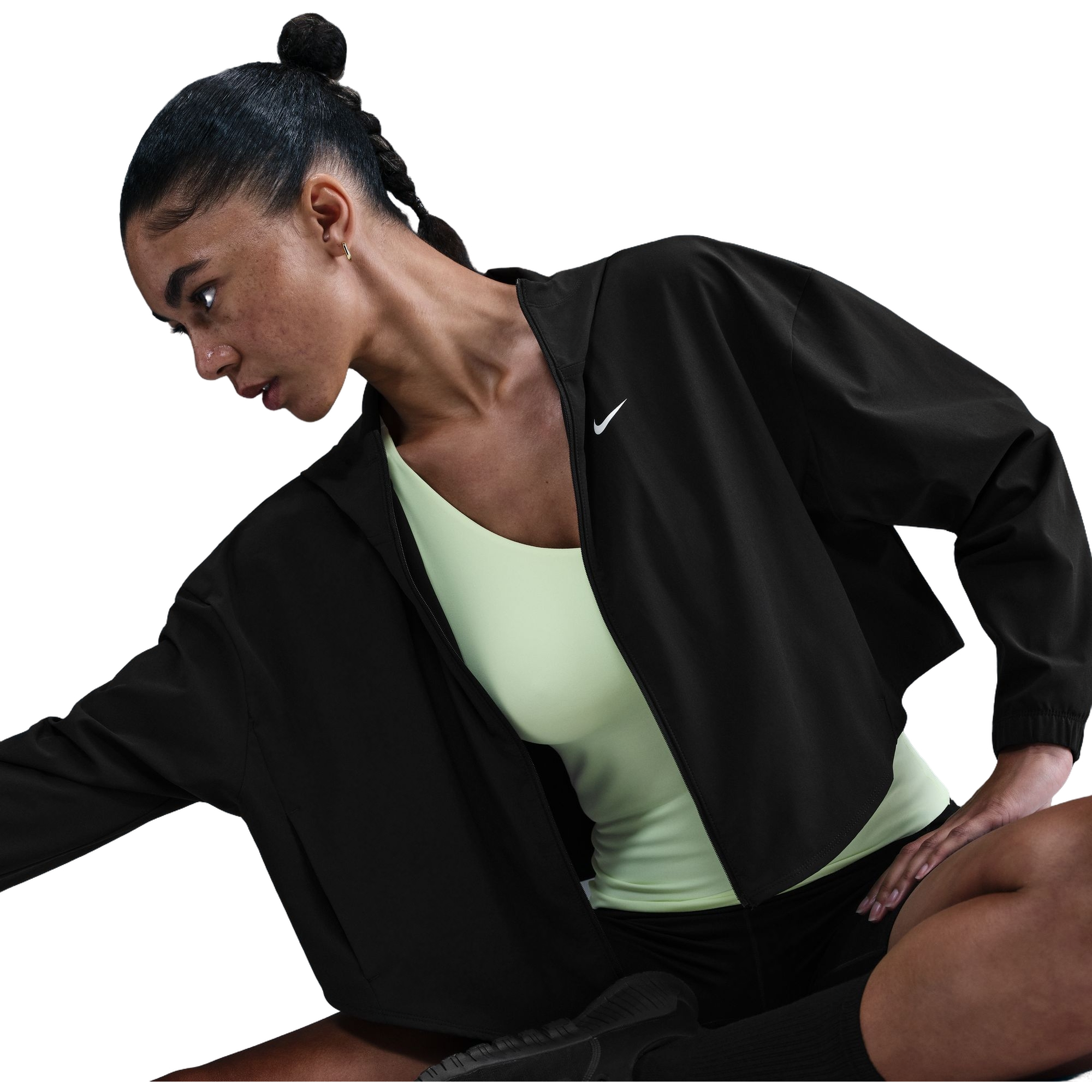 Nike Women's One Repel Oversized Hooded Woven Jacket - BLACK Thumbnail View 5