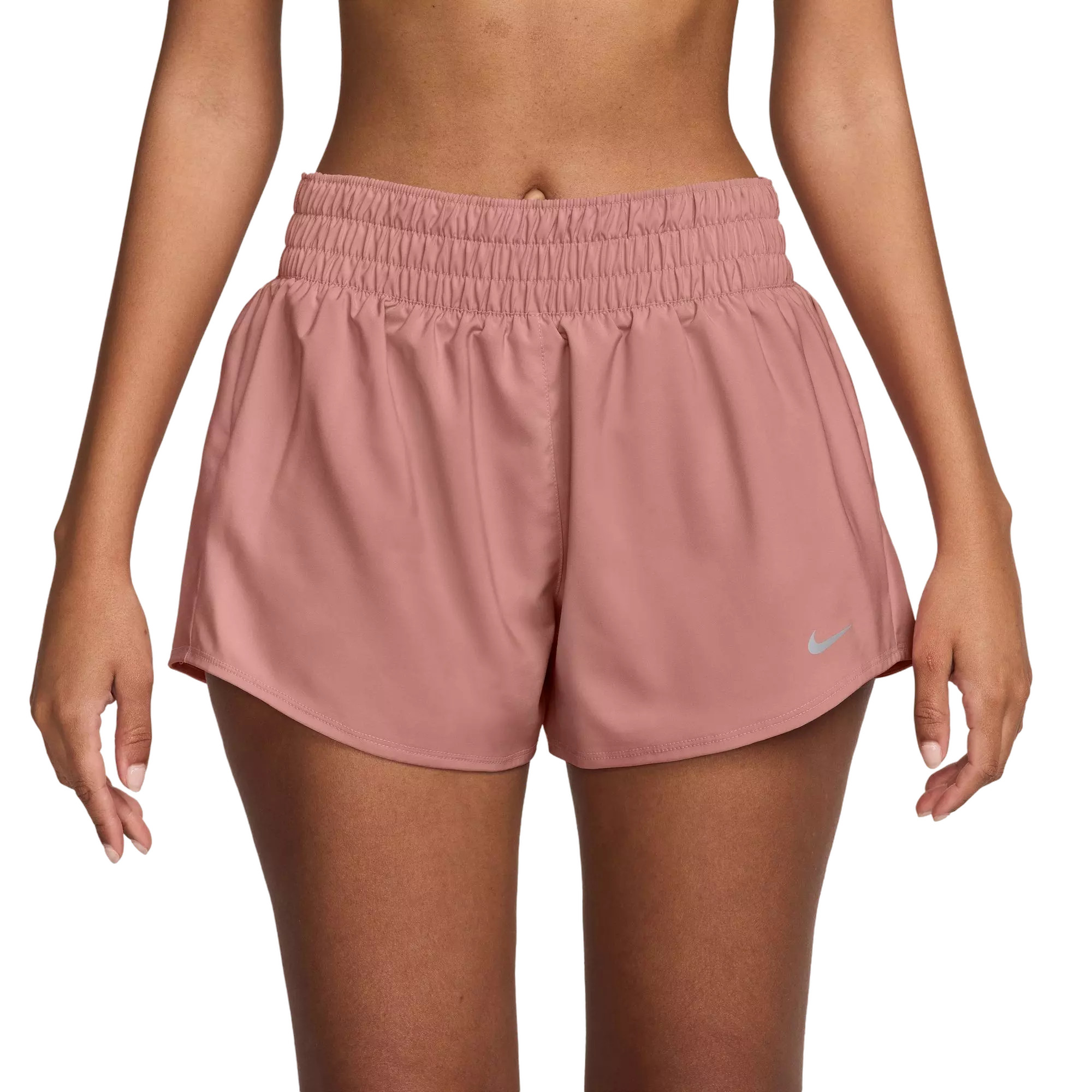 Nike Women's One Dri-FIT Mid-Rise 3" Brief-Lined Shorts-Pink - PINK