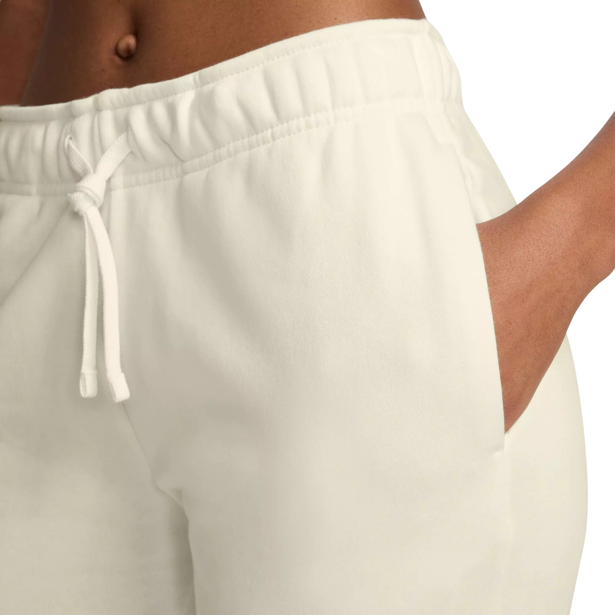 Nike Women's Sportswear Club Fleece Graphic Pants - WHITE/CORAL