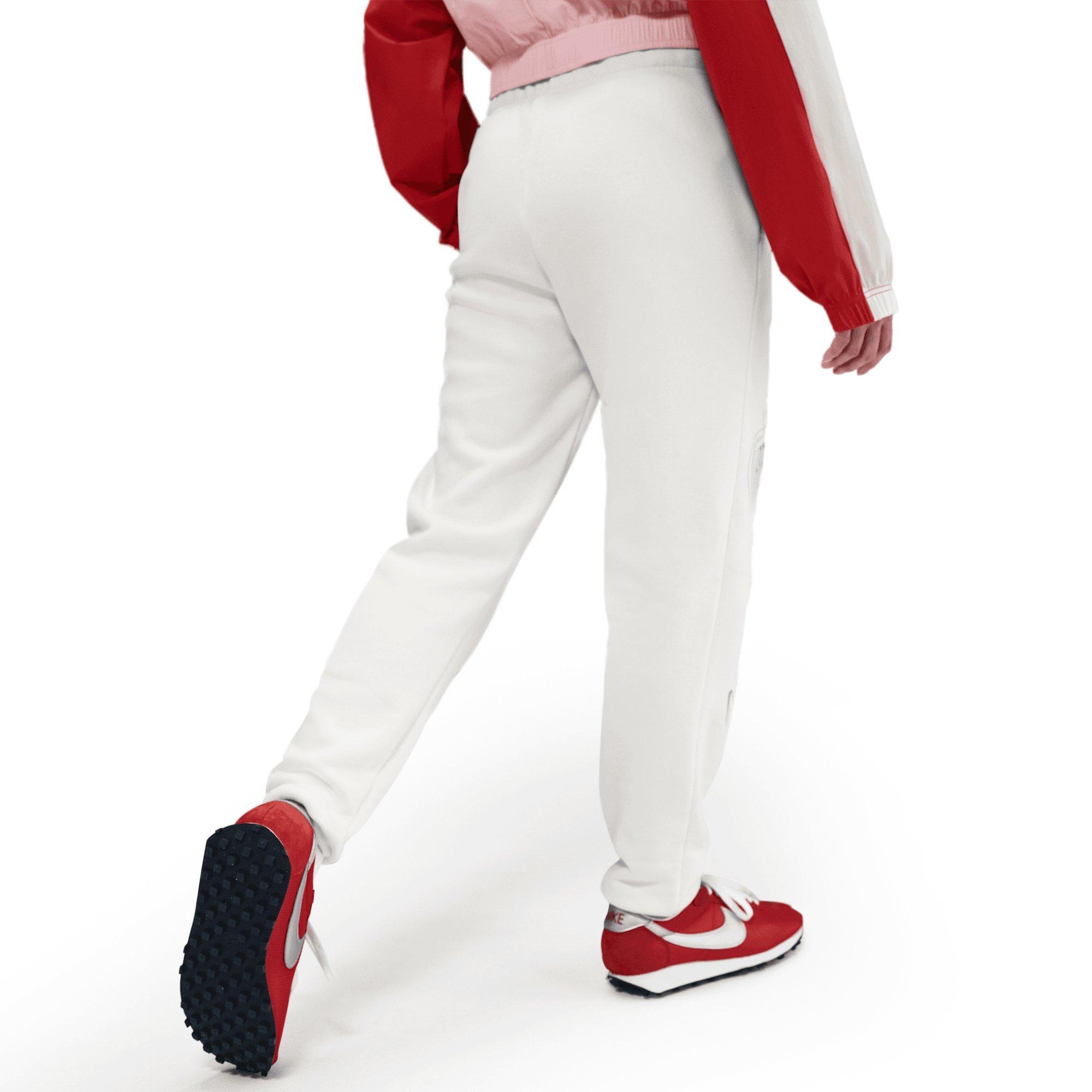 Nike Women's Sportswear Club Fleece Graphic Pants - WHITE/CORAL Thumbnail View 5