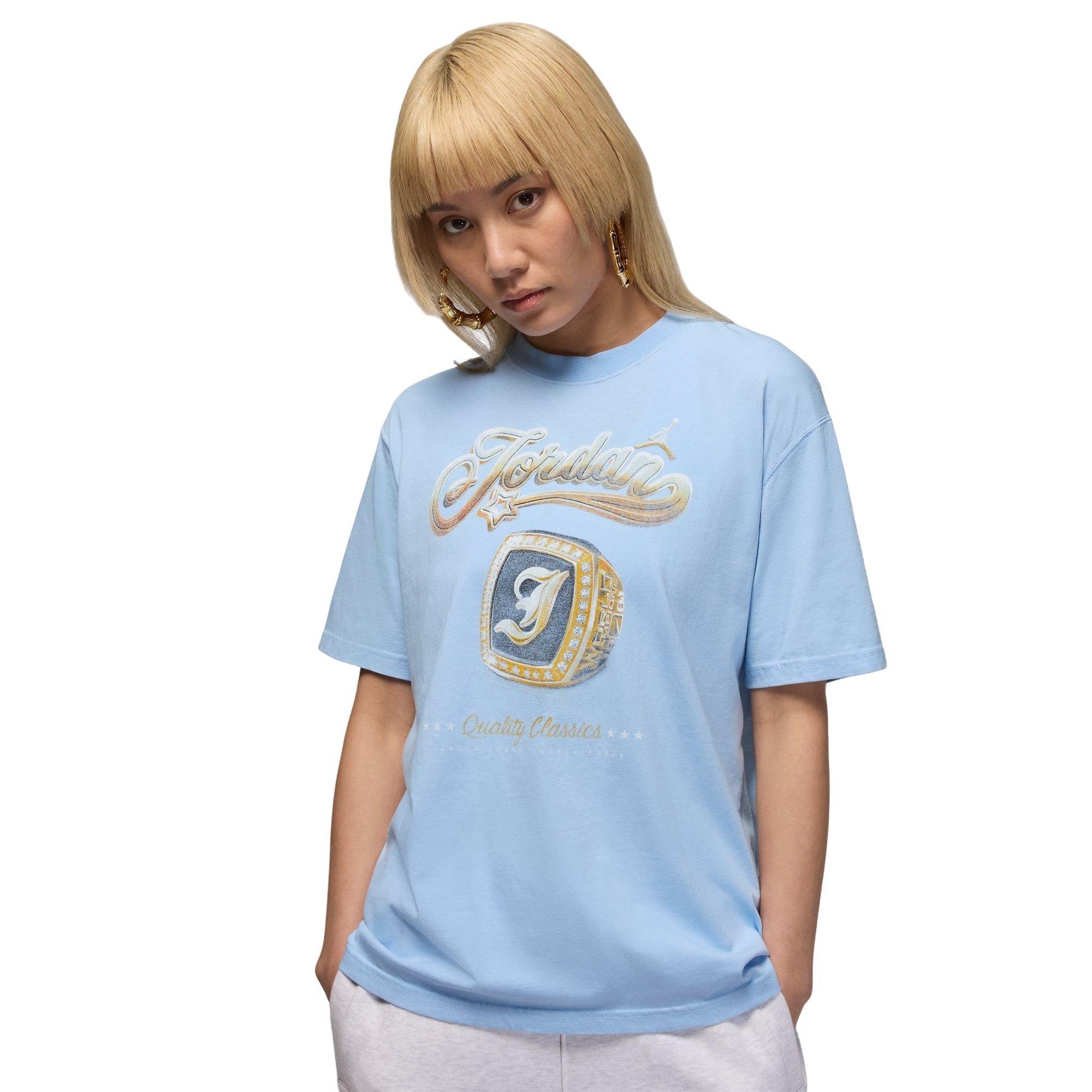 Jordan Women's GF Denim Ring Tee - Blue - BLUE Thumbnail View 1