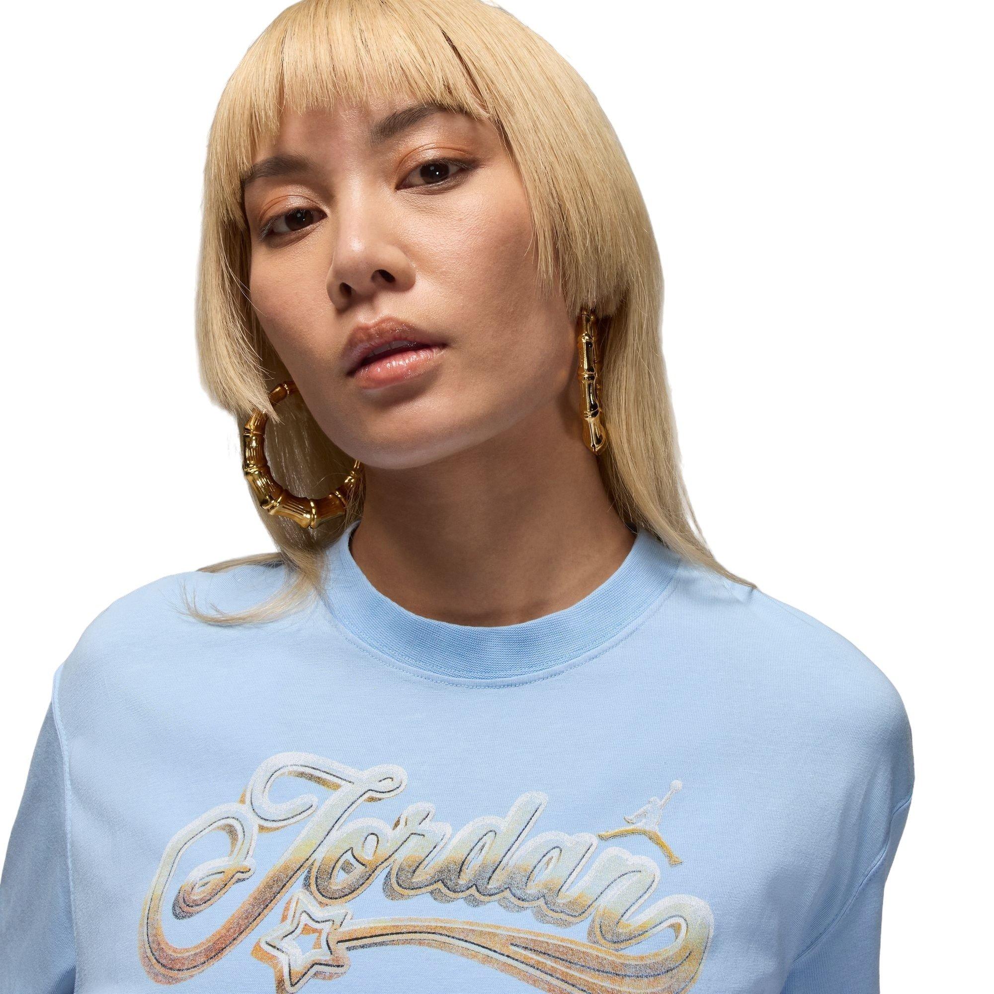 Jordan Women's GF Denim Ring Tee - Blue - BLUE Thumbnail View 3