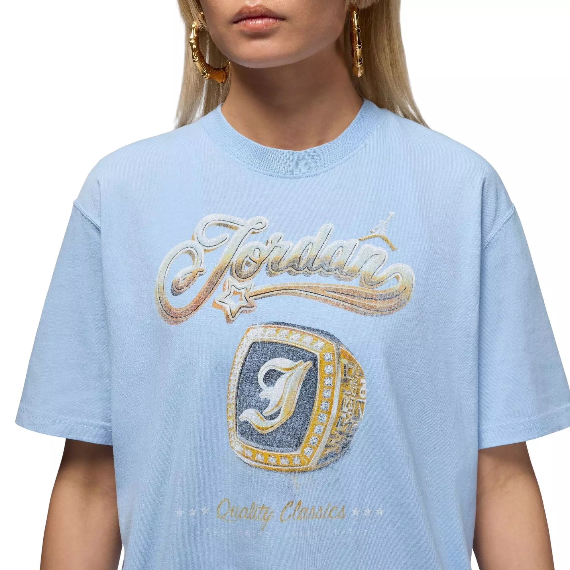 Jordan Women's GF Denim Ring Tee - Blue - BLUE