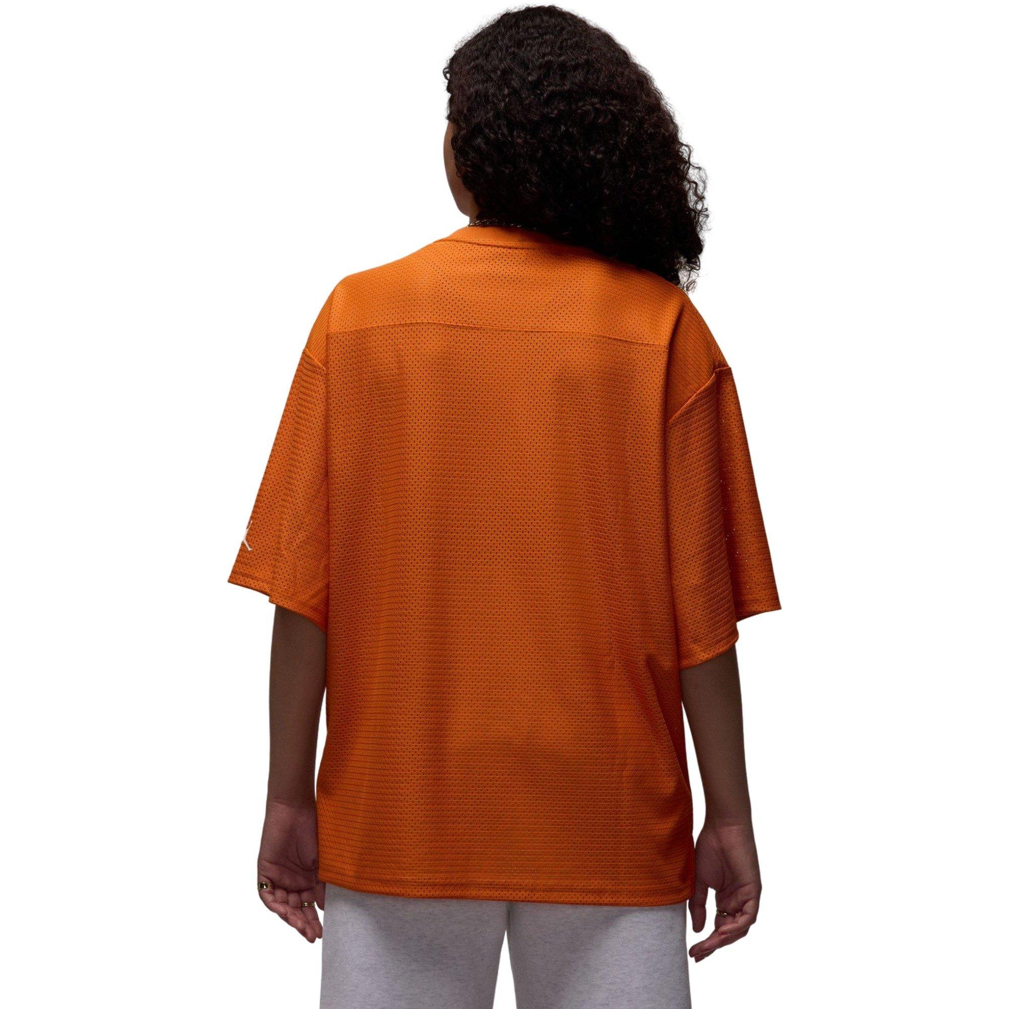 Jordan Women's Brooklyn Mesh Jersey Top - Orange/White - ORANGE/WHITE Thumbnail View 2