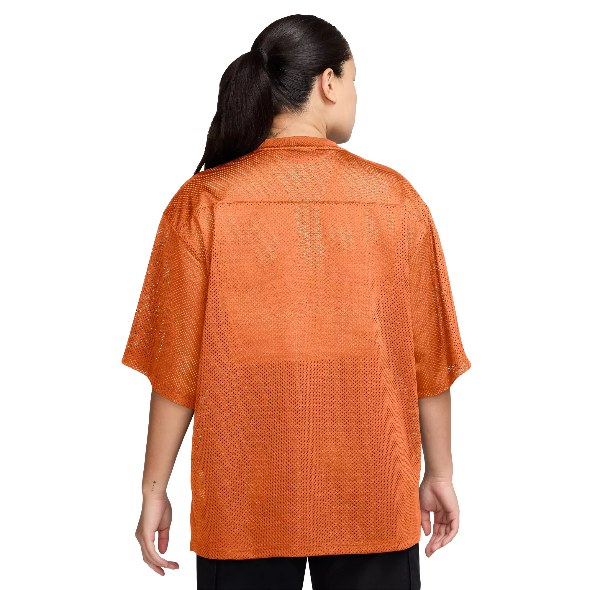 Jordan Women's Brooklyn Mesh Jersey Top - ORANGE/WHITE