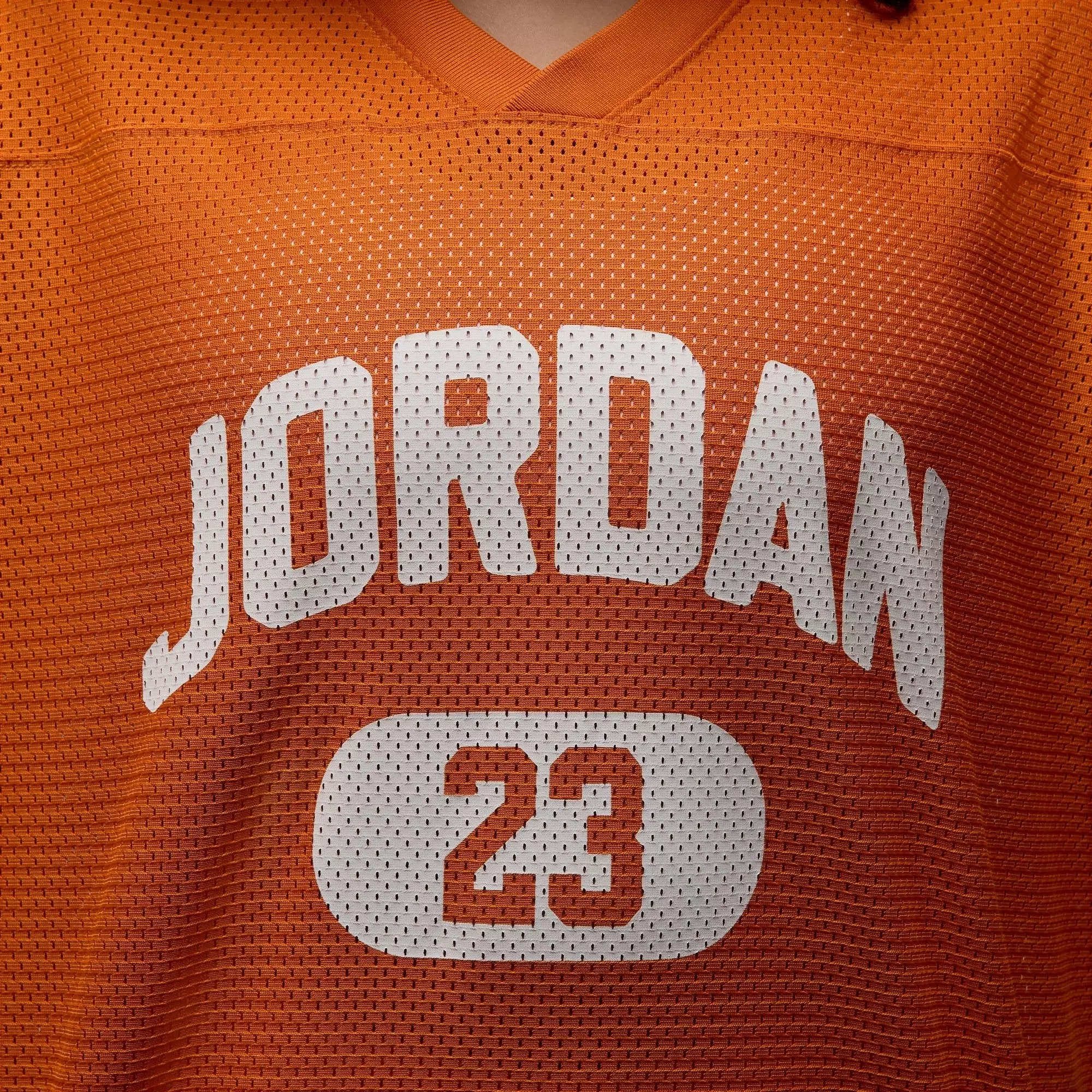 Jordan Women's Brooklyn Mesh Jersey Top - ORANGE/WHITE