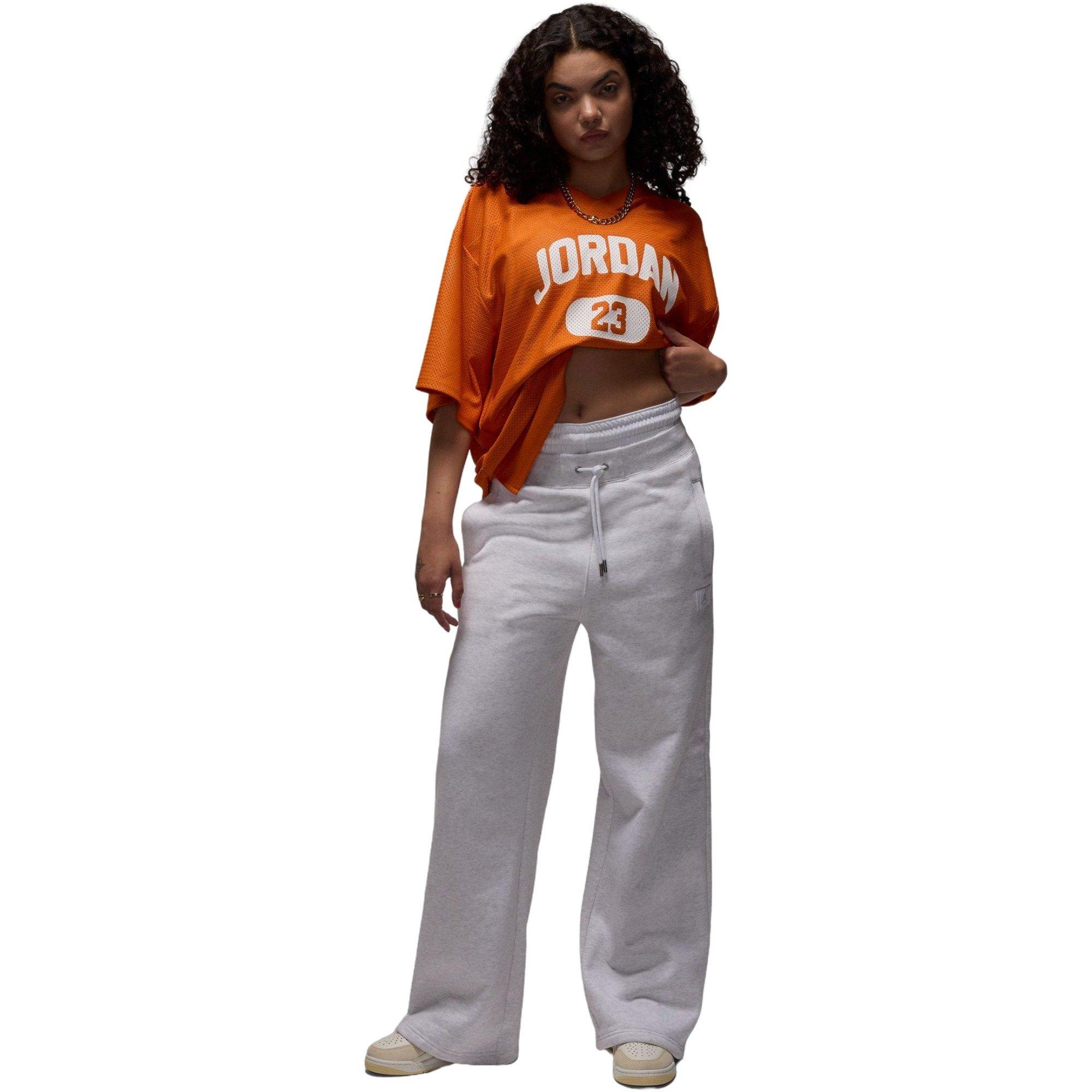 Jordan Women's Brooklyn Mesh Jersey Top - ORANGE/WHITE Thumbnail View 7