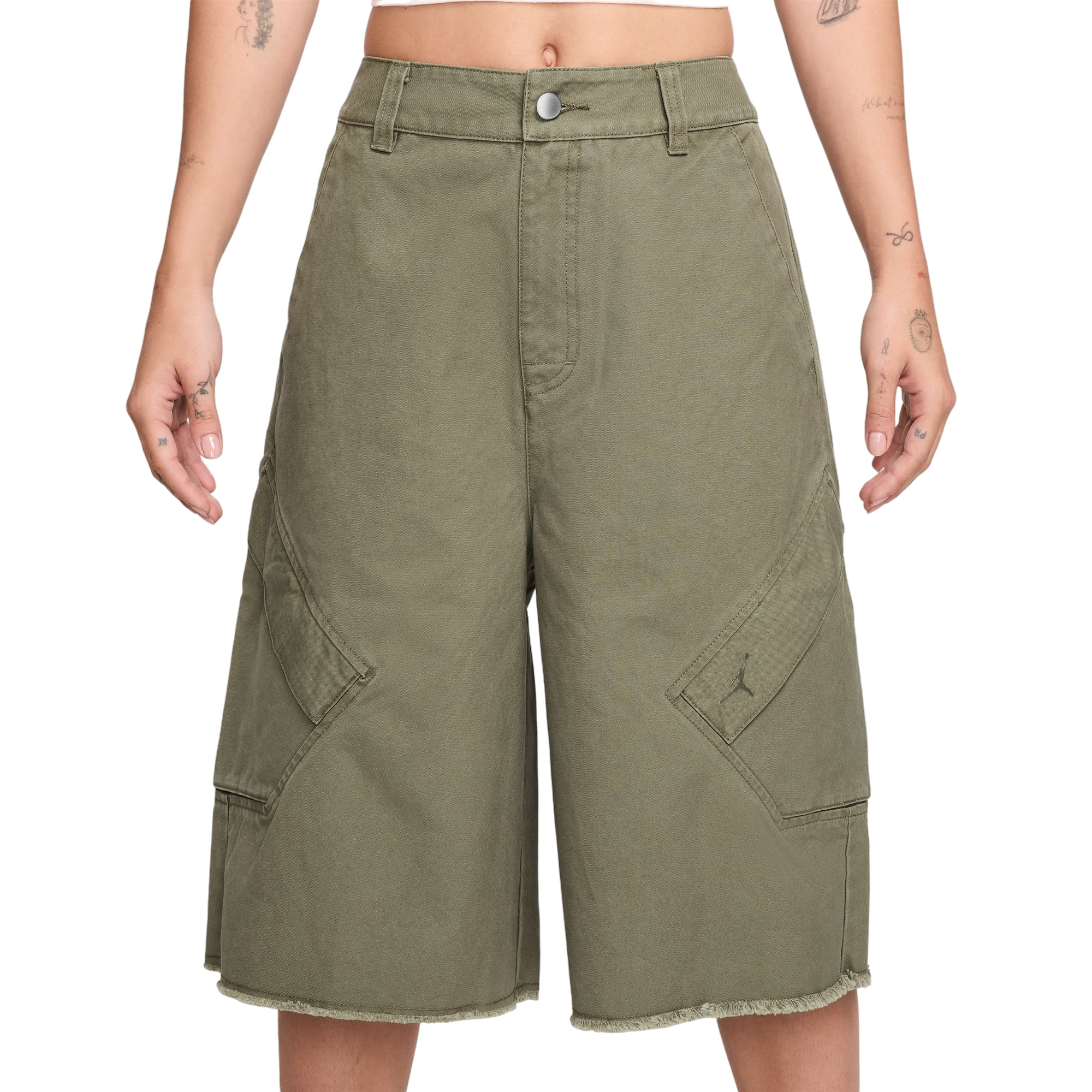 Jordan Women's Essentials Chicago Big Shorts - Olive - OLIVE Thumbnail View 1