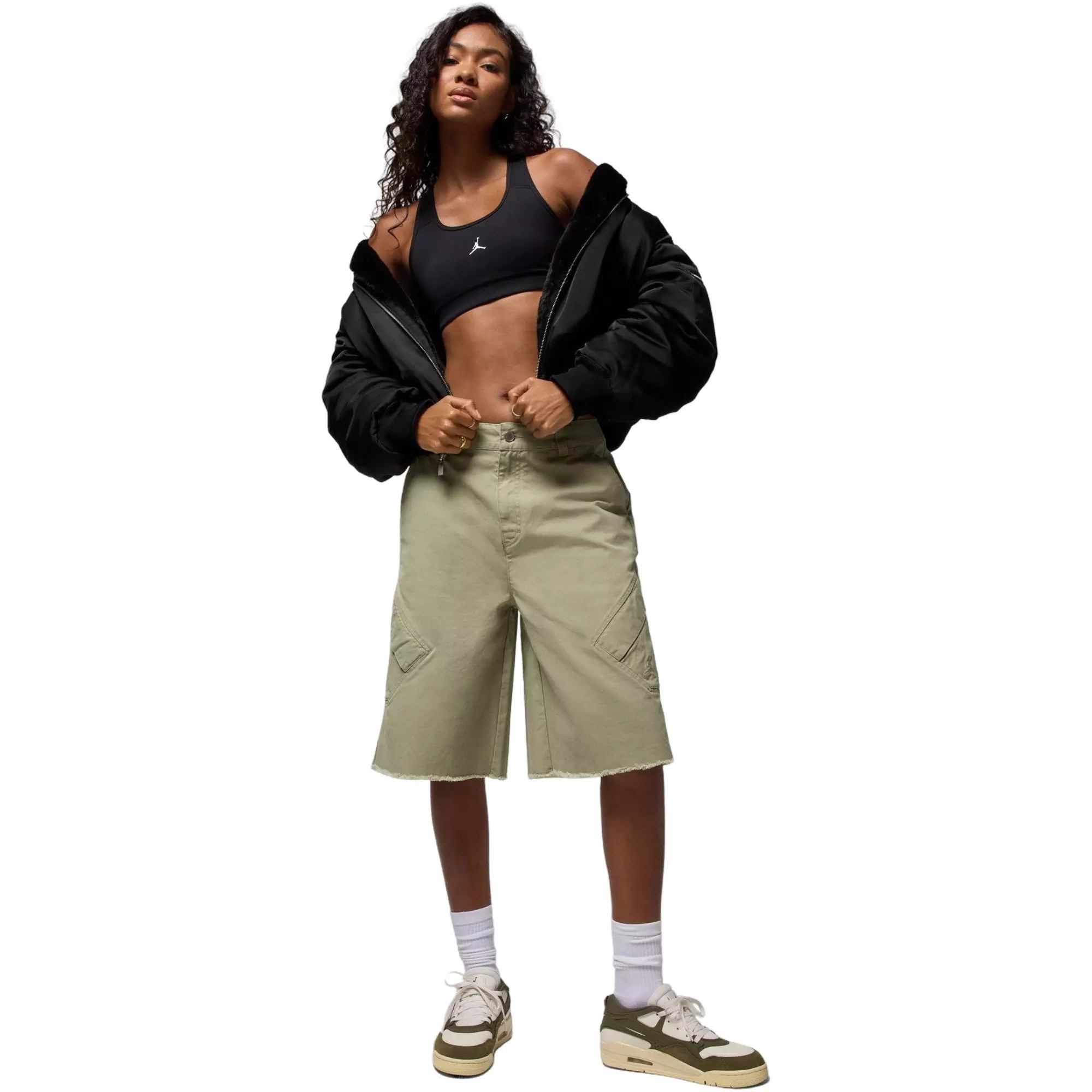 Jordan Women's Essentials Chicago Big Shorts - Olive - OLIVE