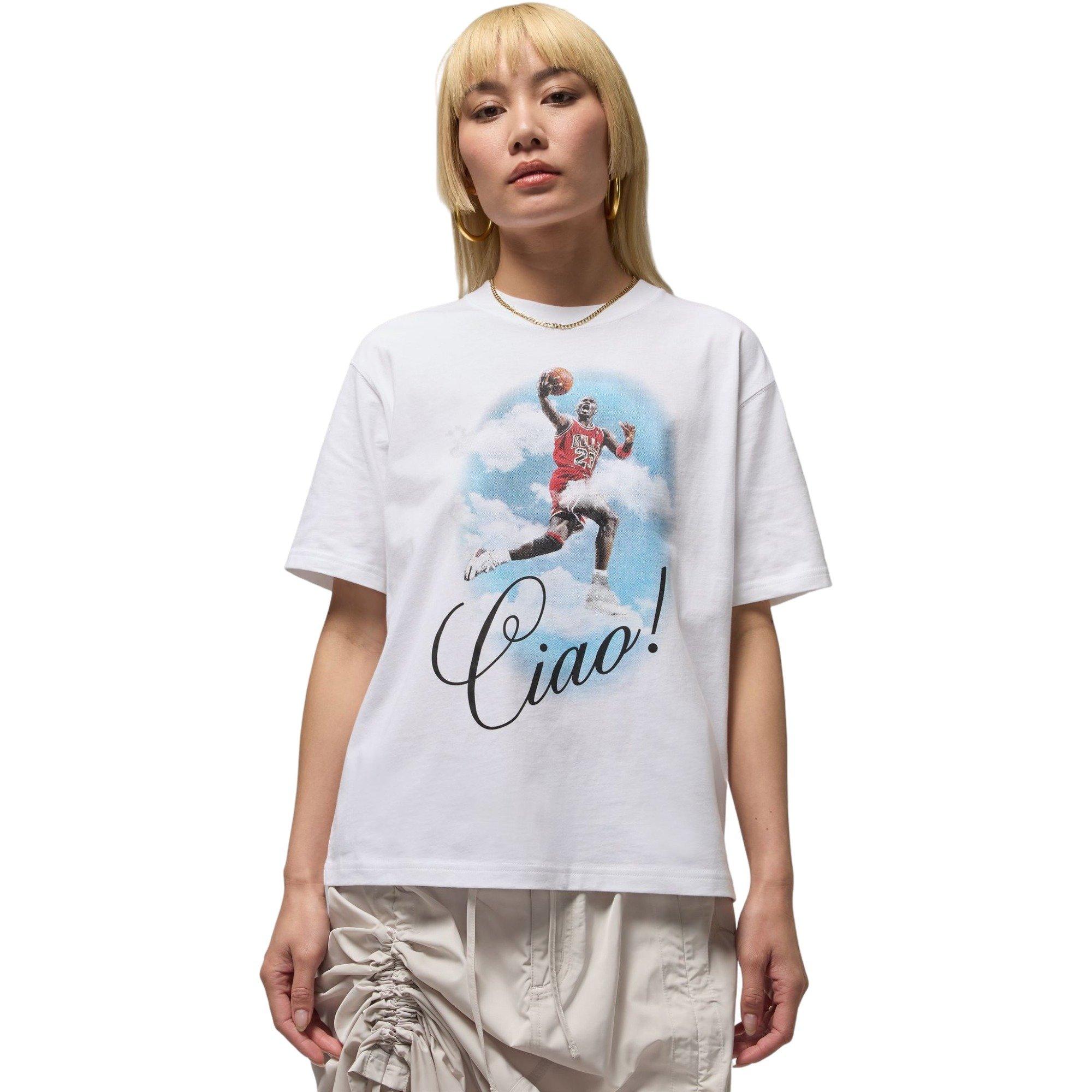 Jordan Women's Flight Graphic Tee - White - WHITE/BLACK Thumbnail View 1