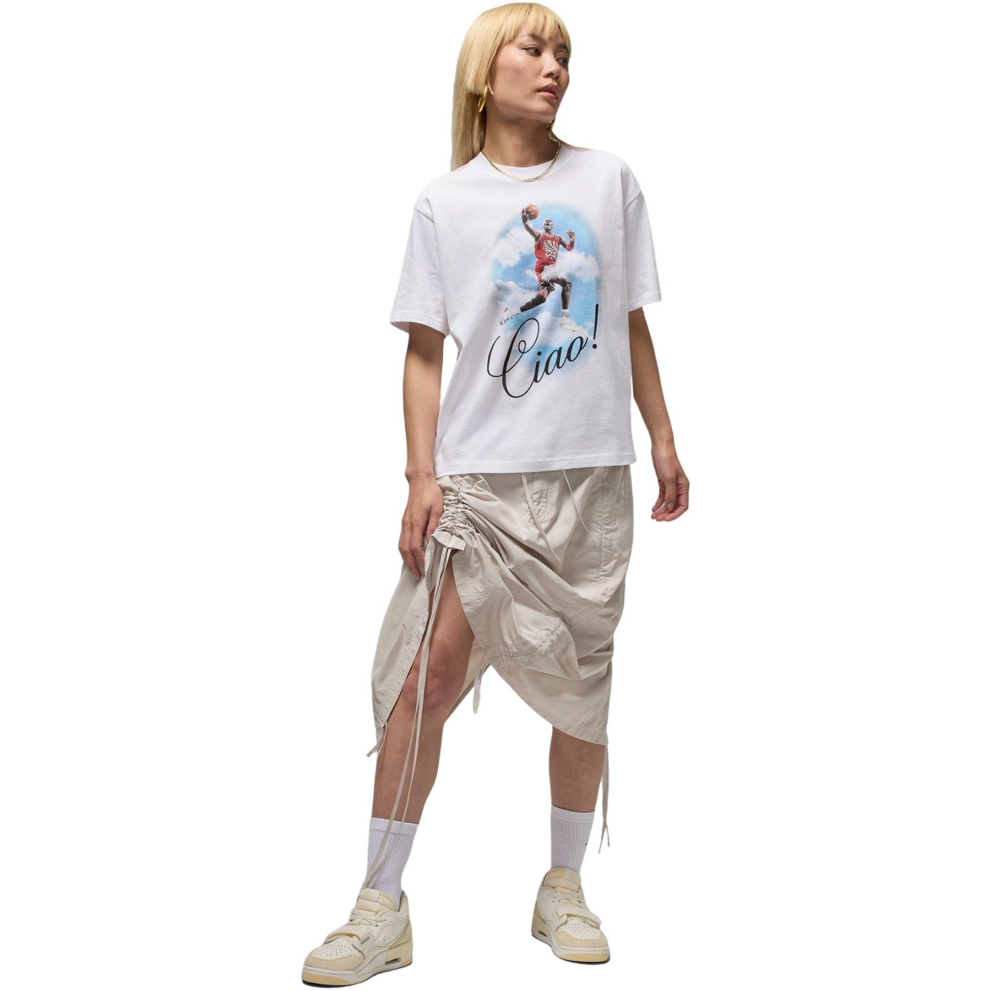 Jordan Women's Flight Graphic Tee - White - WHITE/BLACK Thumbnail View 6