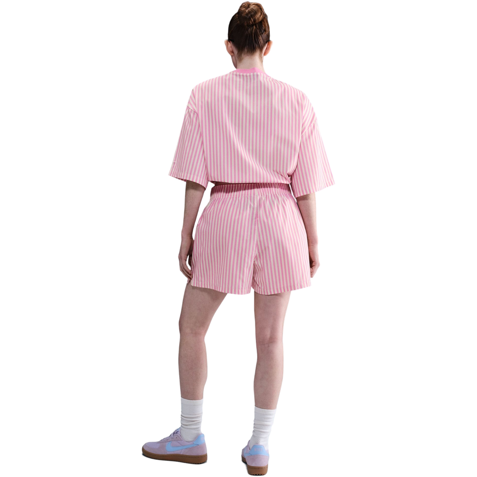 Nike Women's Sportswear Chill Poplin Striped Shorts - PINK Thumbnail View 2