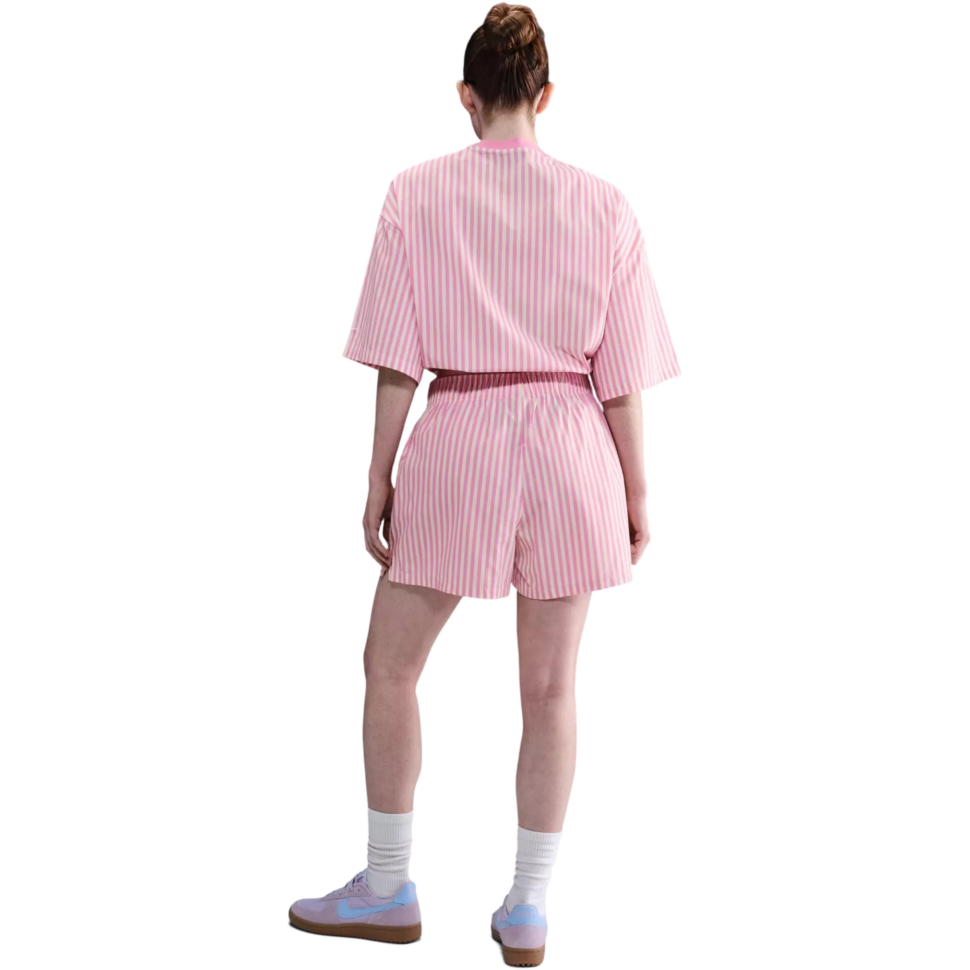 Nike Women's Sportswear Chill Poplin Striped Shorts - PINK