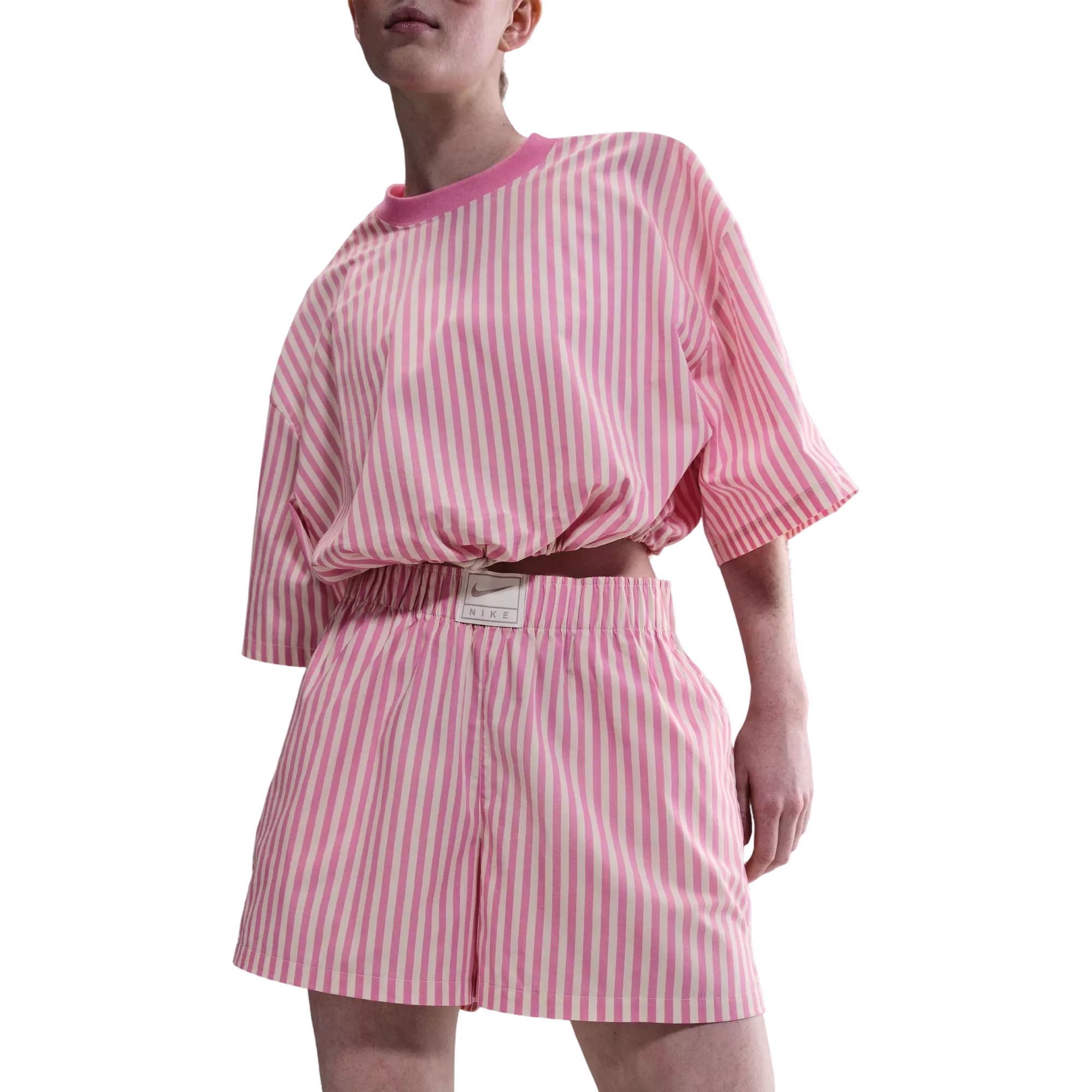 Nike Women's Sportswear Chill Poplin Striped Shorts - PINK