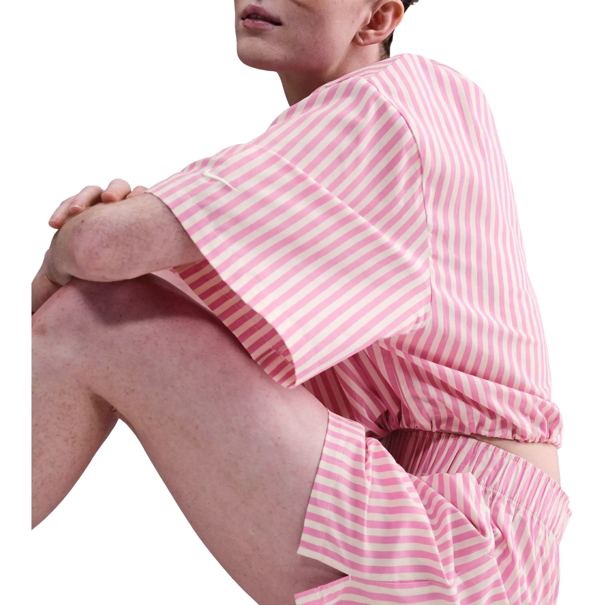 Nike Women's Sportswear Chill Poplin Striped Shorts - PINK