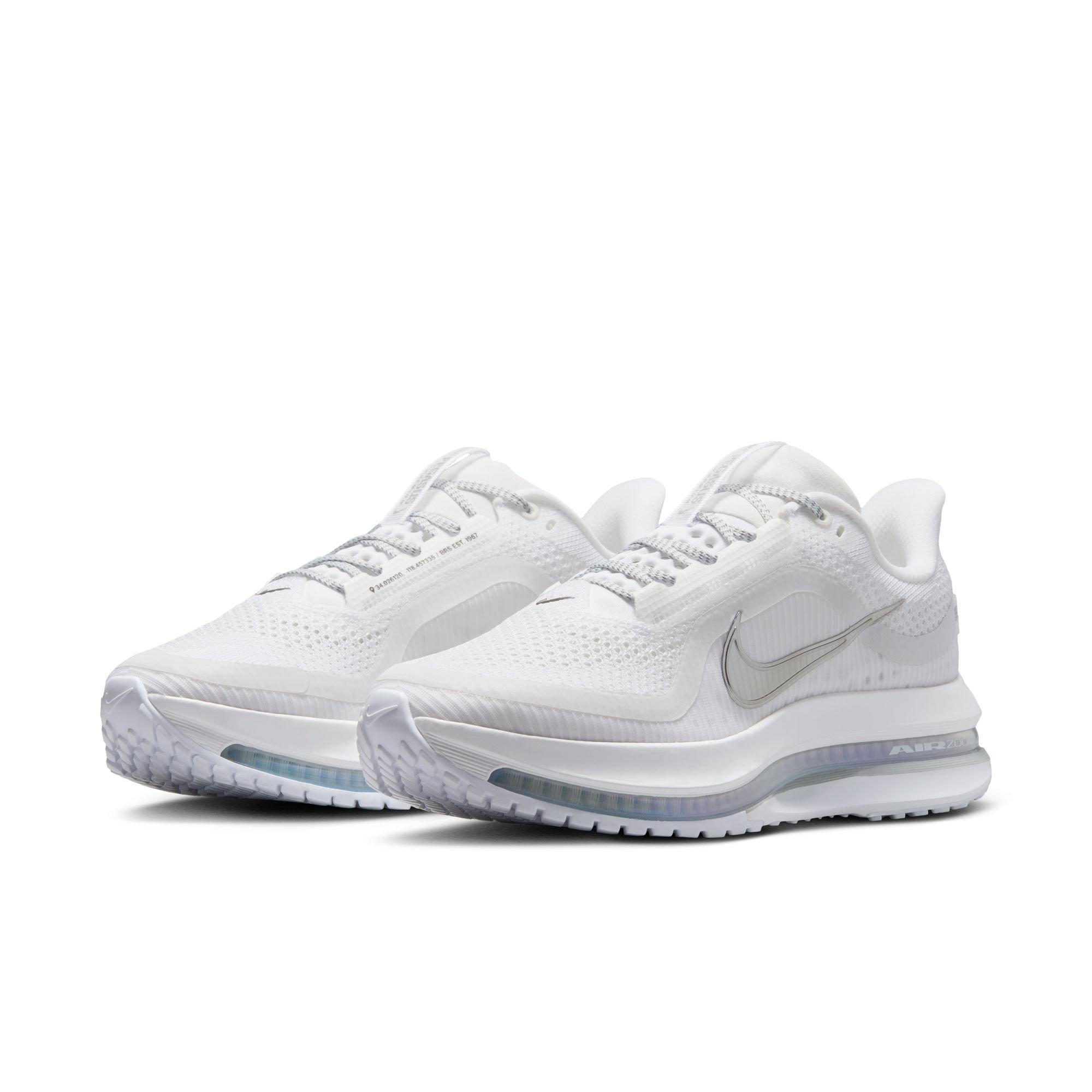 Nike Pegasus Premium "White/Metallic Silver" Women's Road Running Shoe - WHITE/SILVER Thumbnail View 4