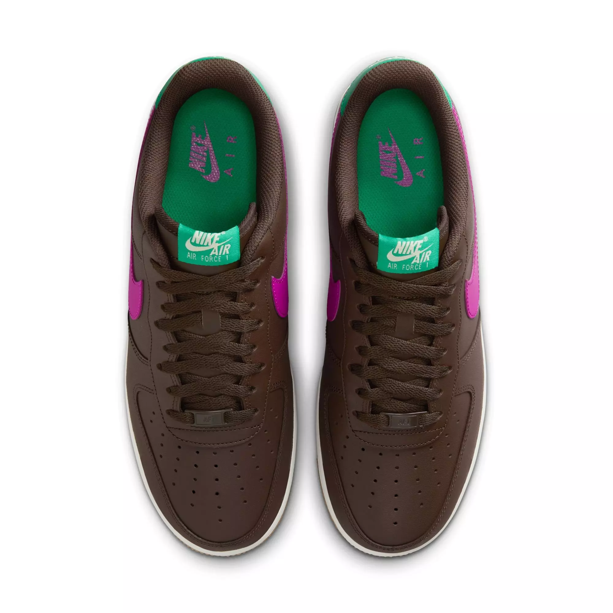Nike Air Force 1 '07 "Baroque Brown/Vivid Purple/Stadium Green" Men's Shoe - PURPLE