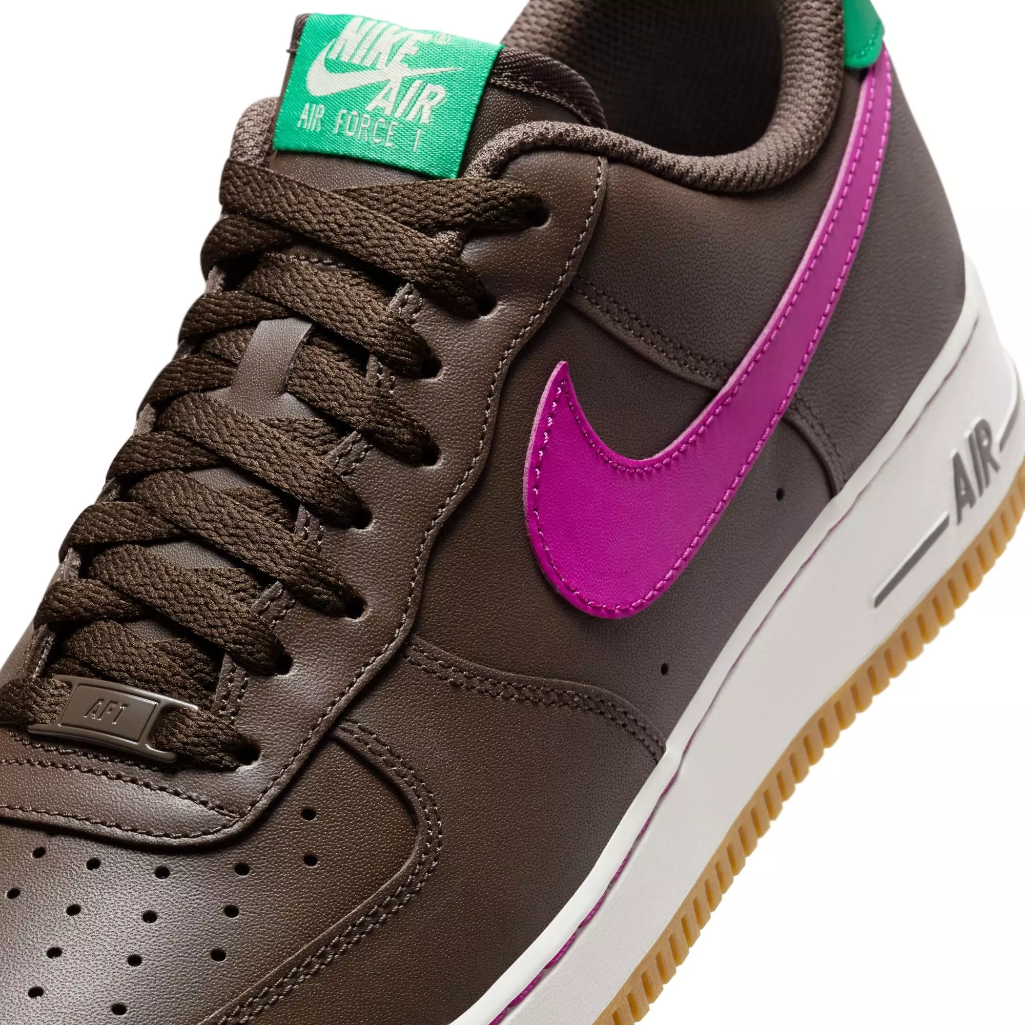 Nike Air Force 1 '07 "Baroque Brown/Vivid Purple/Stadium Green" Men's Shoe - PURPLE