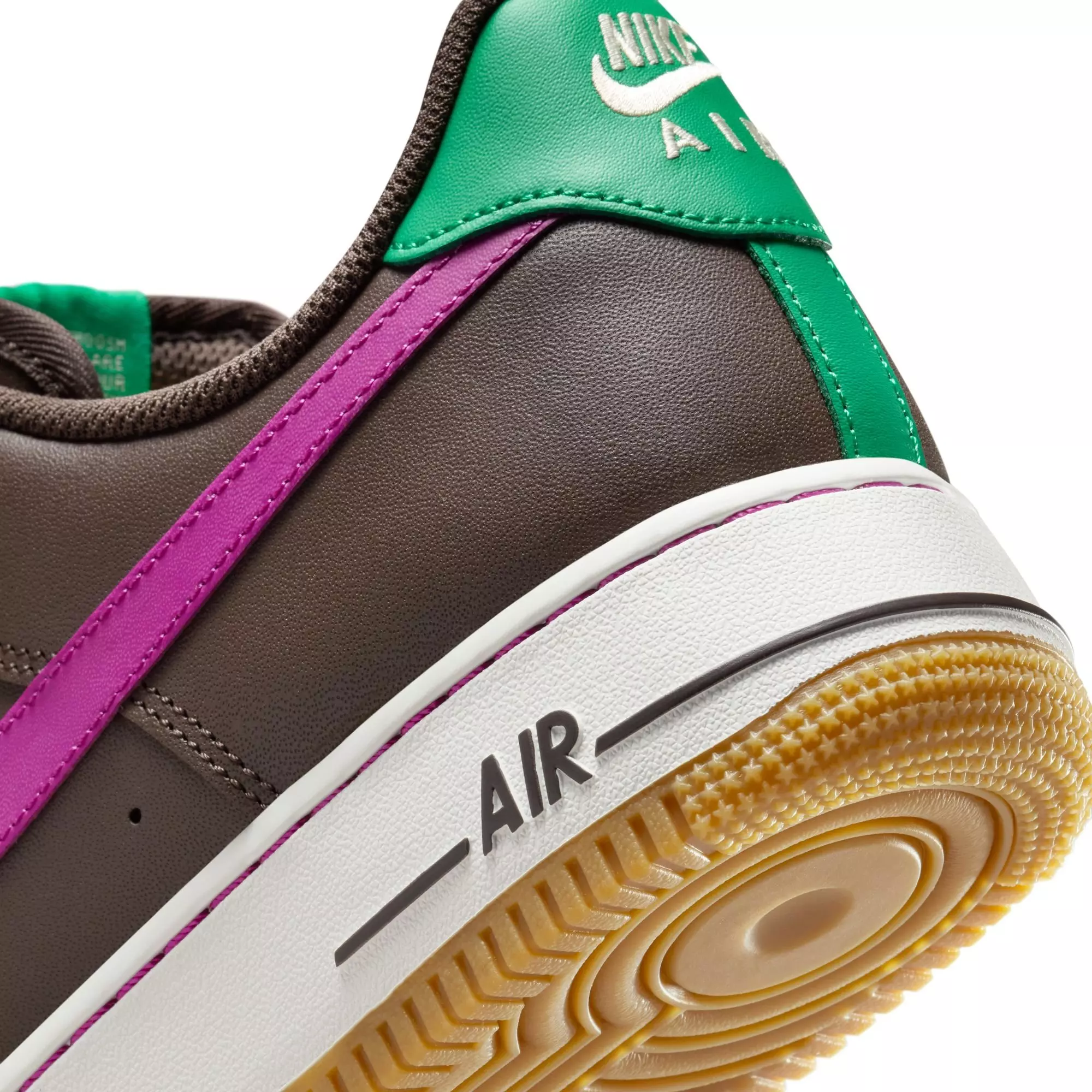 Nike Air Force 1 '07 "Baroque Brown/Vivid Purple/Stadium Green" Men's Shoe - PURPLE