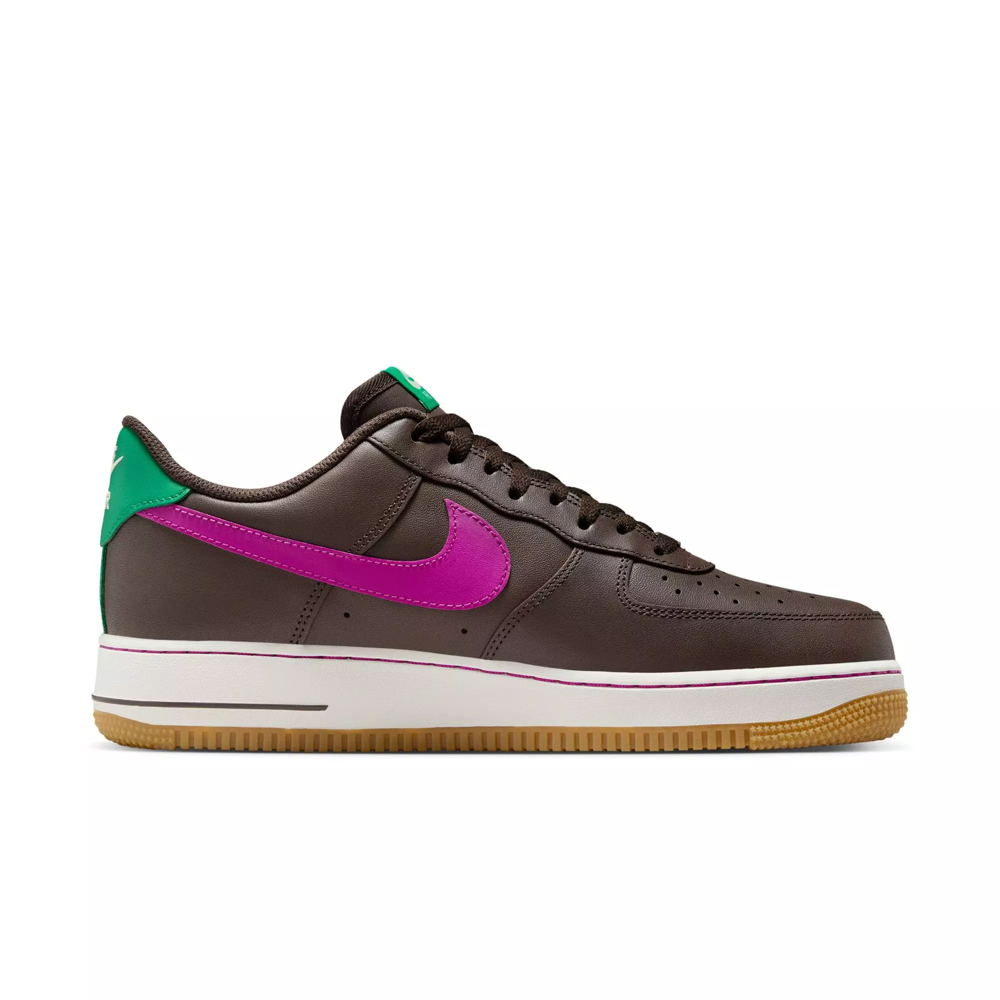 Nike Air Force 1 '07 "Baroque Brown/Vivid Purple/Stadium Green" Men's Shoe - PURPLE
