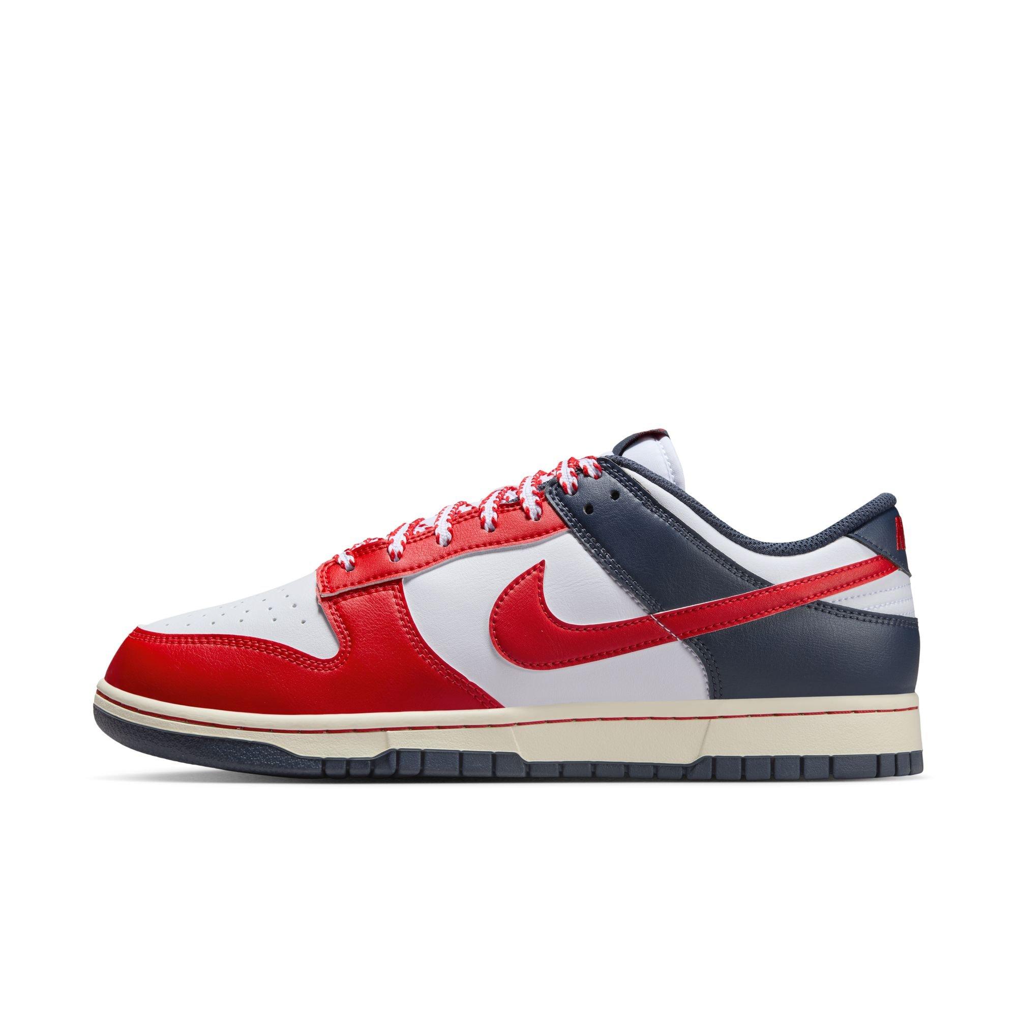 Nike Dunk Low Retro "Red Sox" Men's Shoe - RED/BLUE Thumbnail View 3