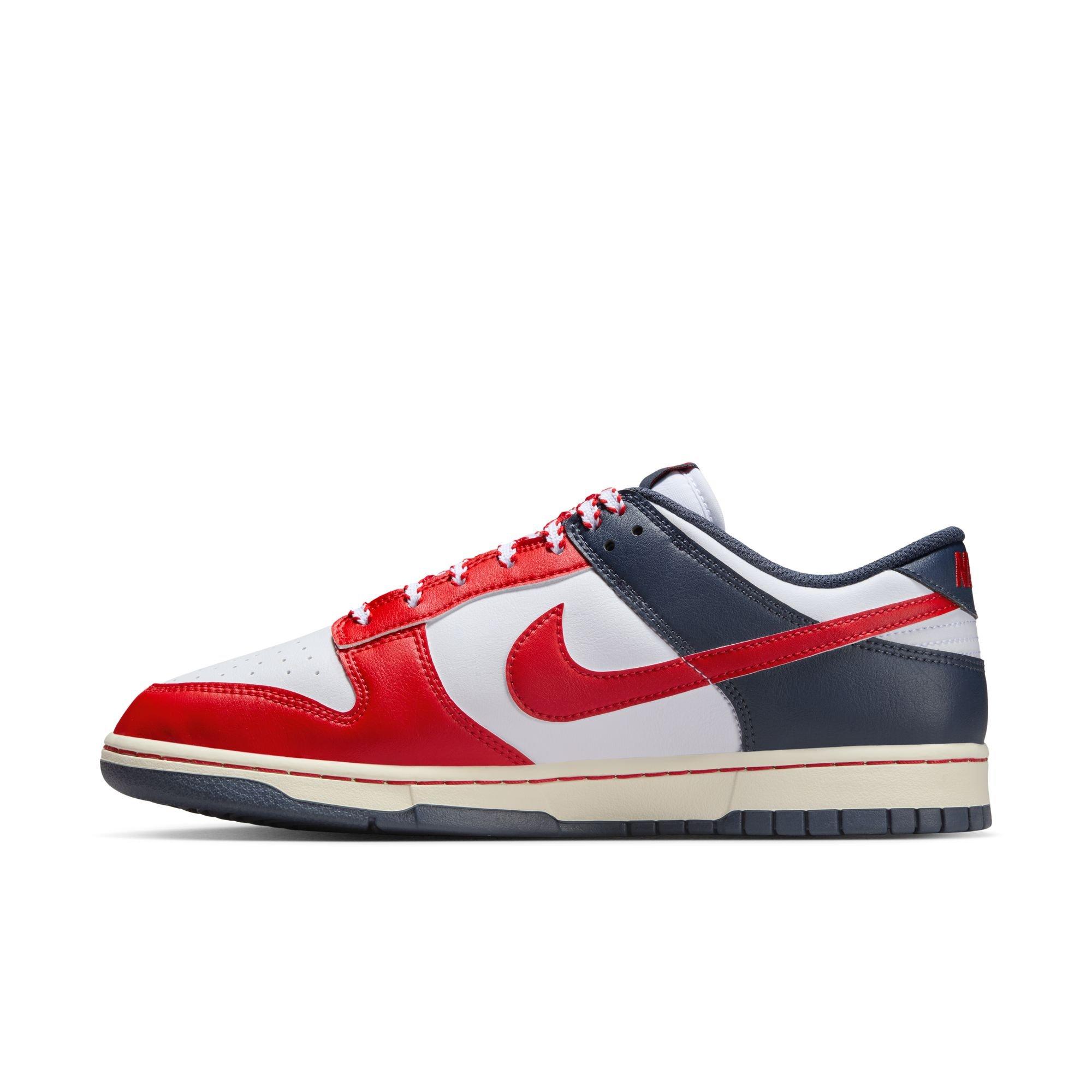 Nike Dunk Low Retro "Red Sox" Men's Shoe - RED/BLUE Thumbnail View 4