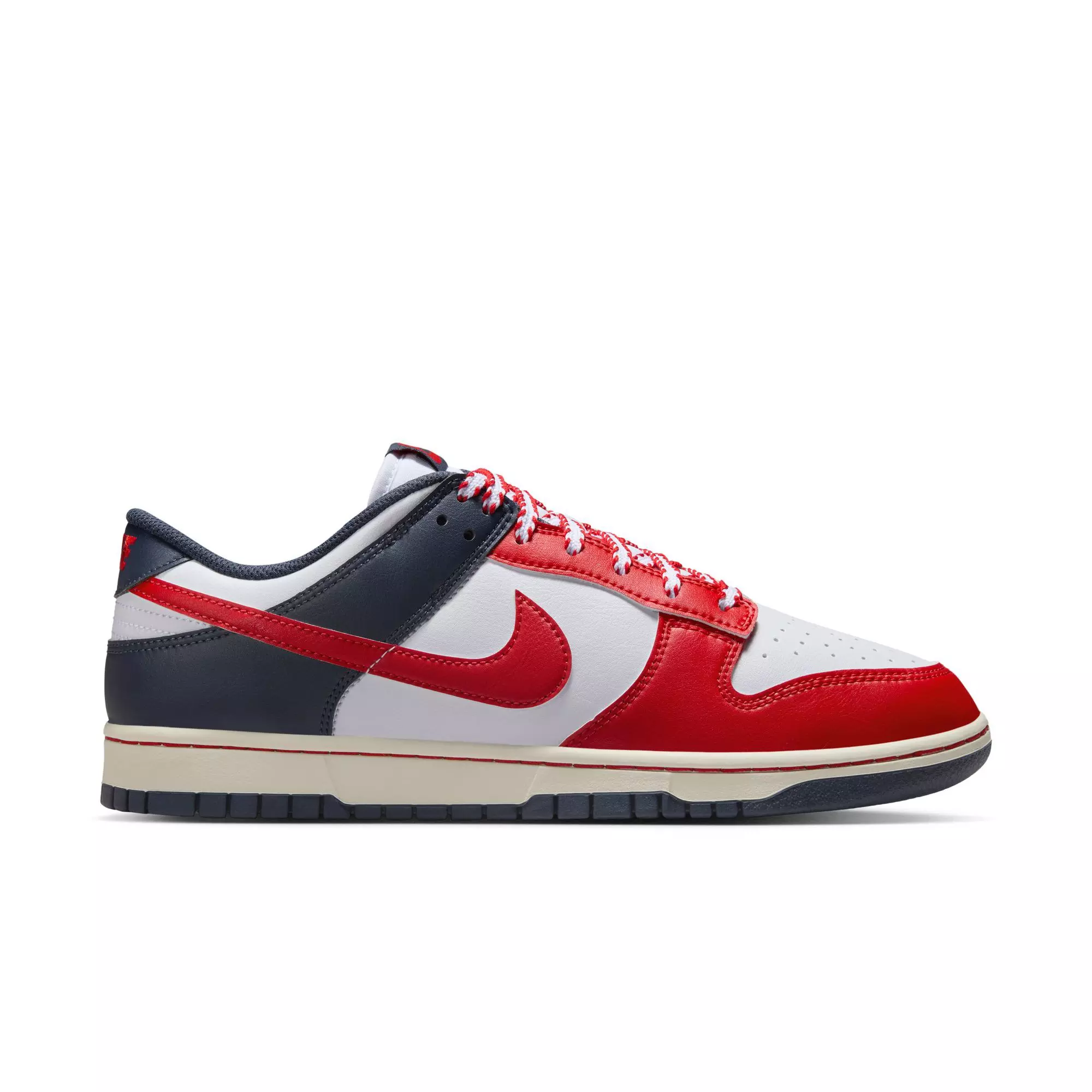 Nike Dunk Low Retro "White/University Red/Thunder Blue" Men's Shoe - RED/BLUE