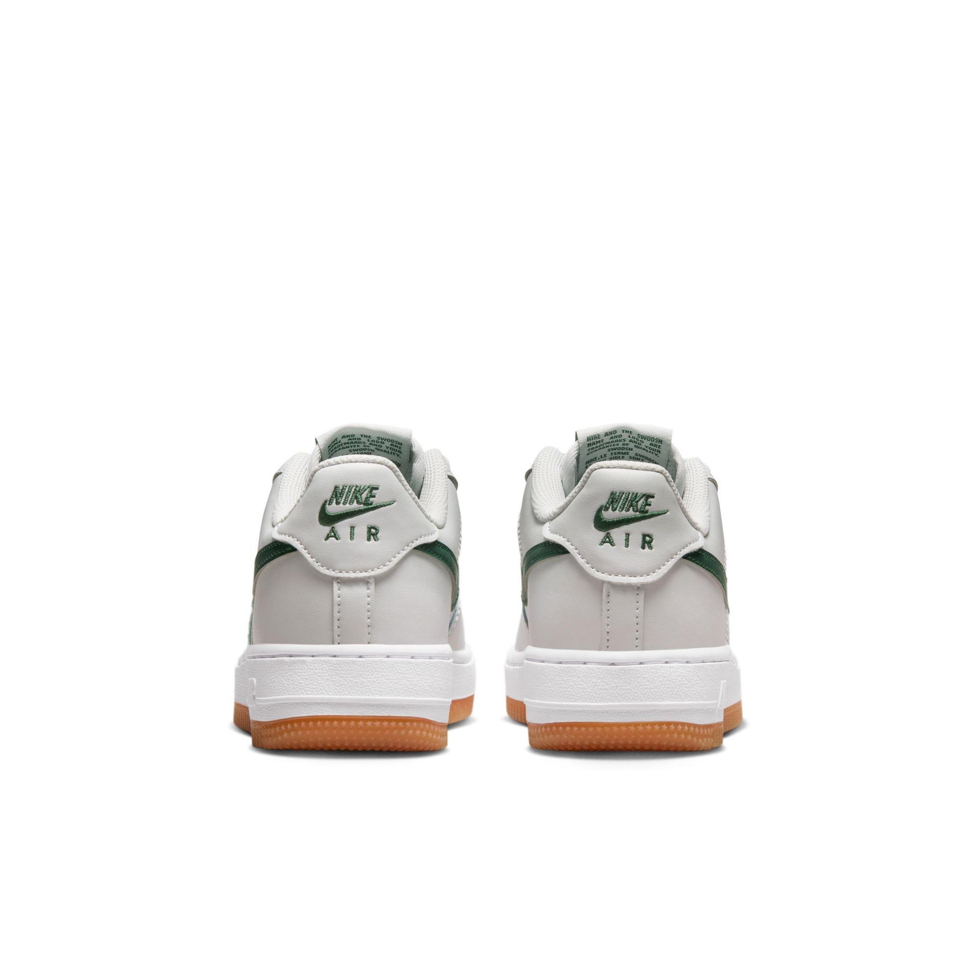 Nike Air Force 1 Grade School Boys' "Photon Dust/White/Fir/Gum Med Brown" Shoe