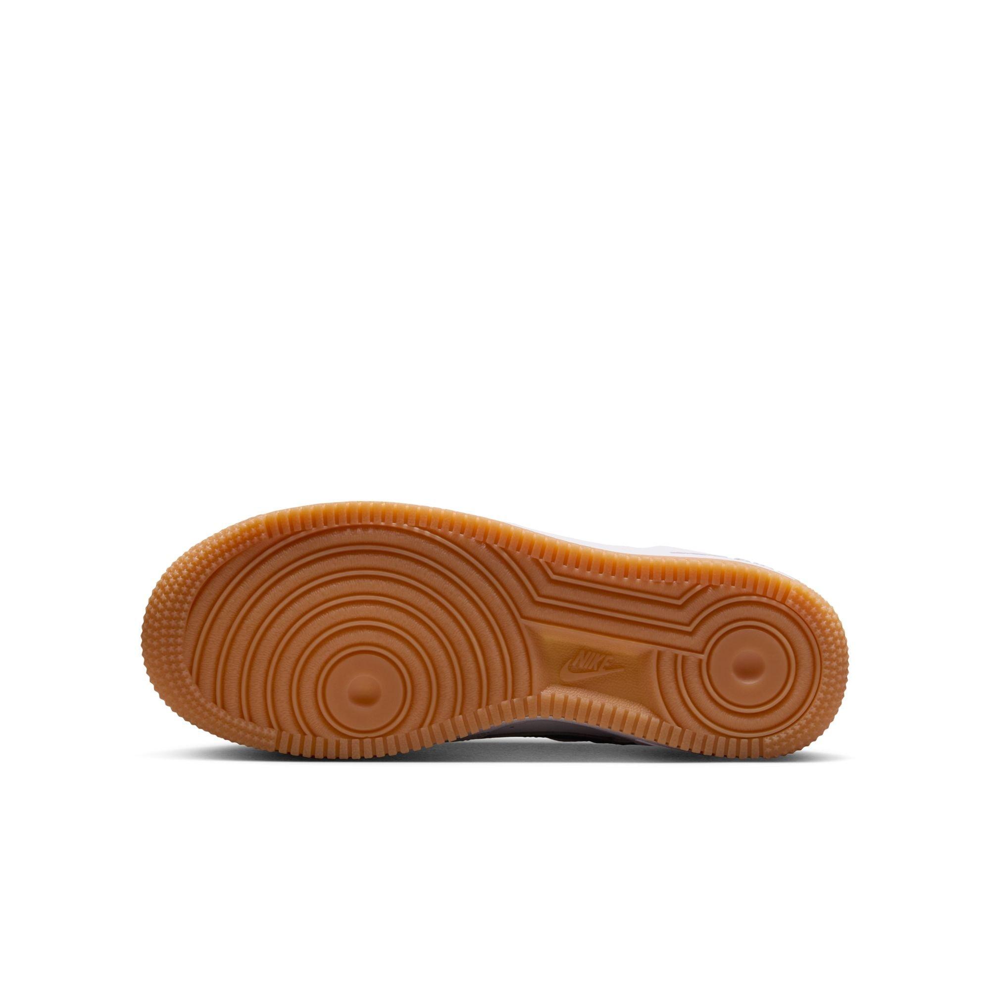 Nike Air Force 1 Grade School Boys' "Photon Dust/White/Fir/Gum Med Brown" Shoe