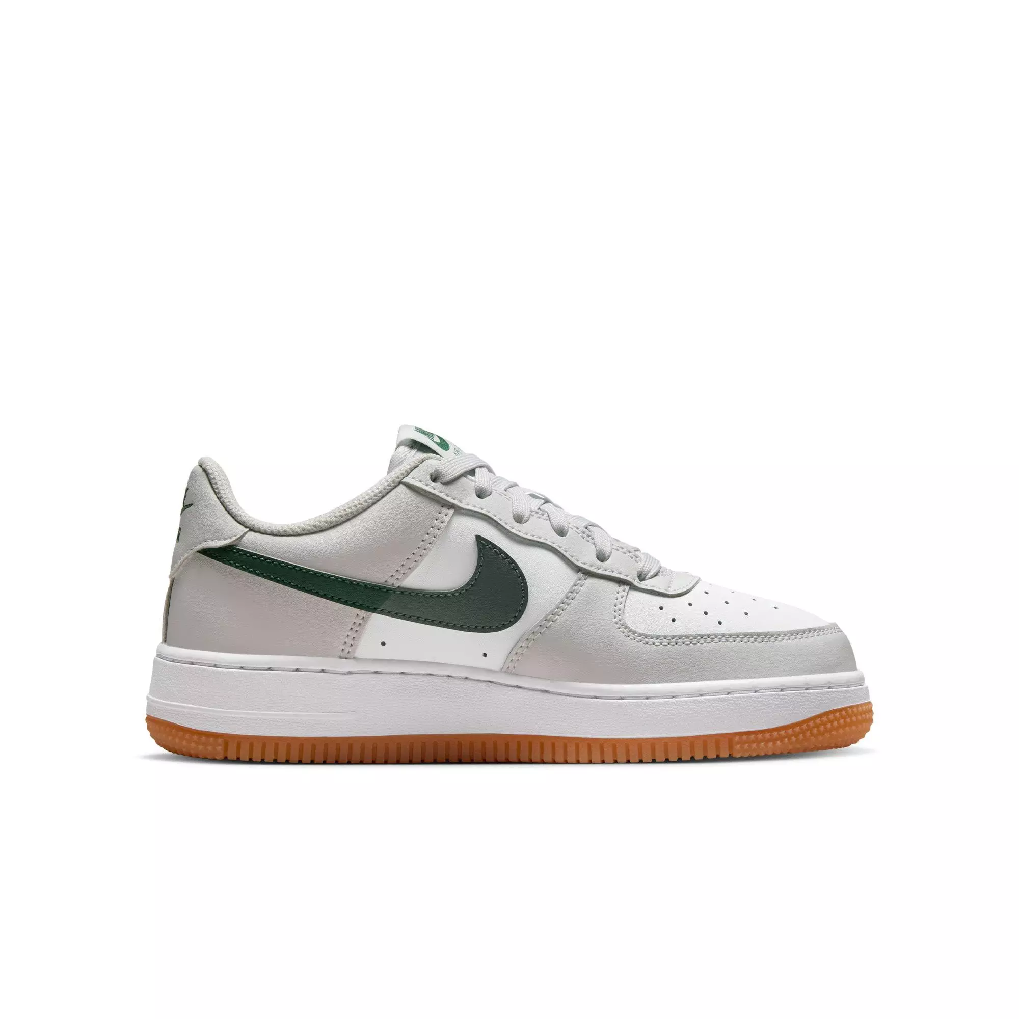 Nike Air Force 1 "Photon Dust/White/Fir/Gum Med Brown" Grade School Boys' Shoe