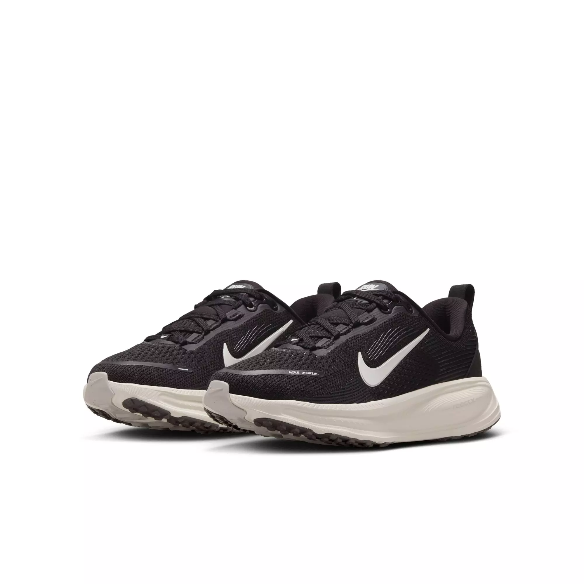 Nike Vomero 18 "Black/Summit White/Coconut Milk/Iron Ore" Grade School Boys' Running Shoe - BLACK/WHITE