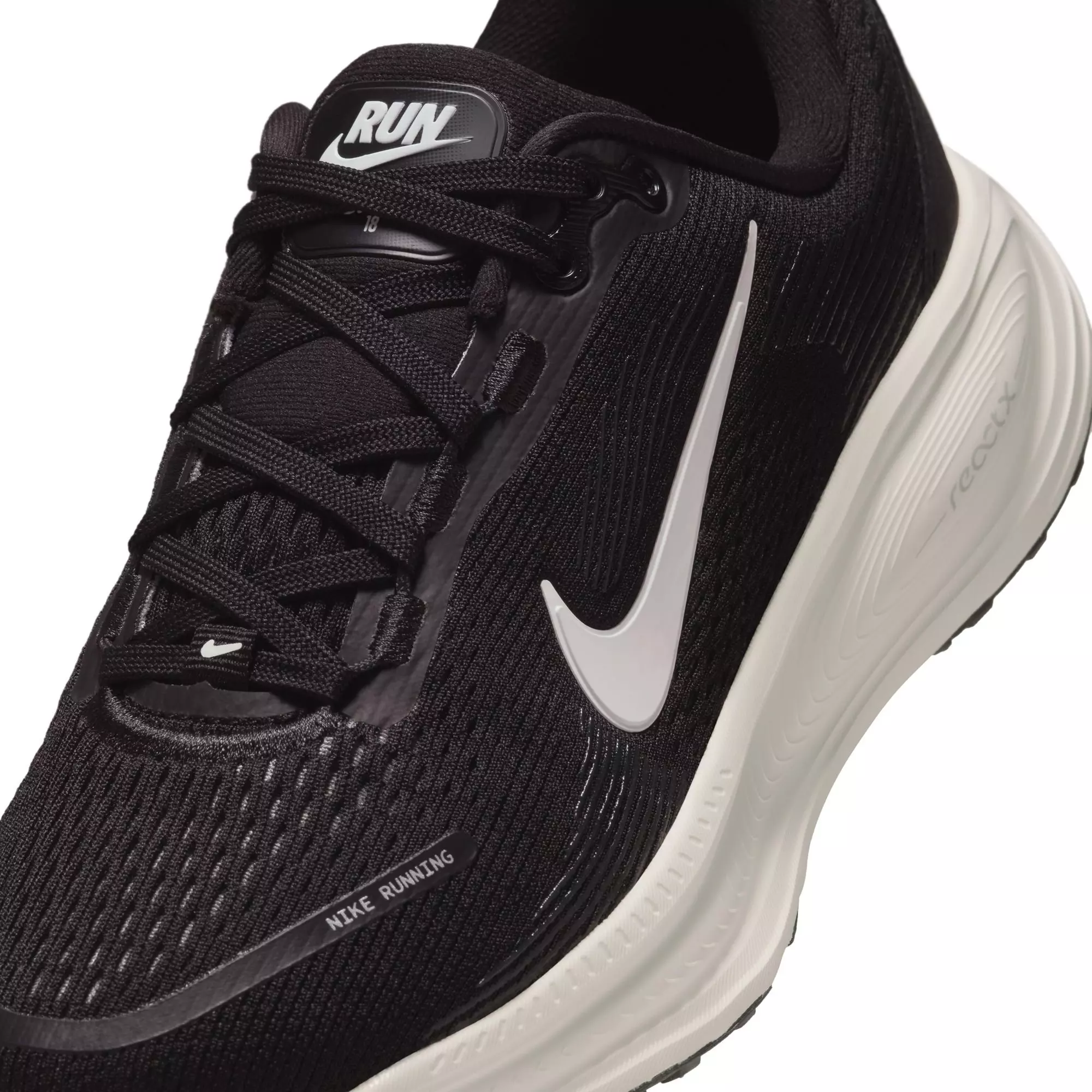 Nike Vomero 18 "Black/Summit White/Coconut Milk/Iron Ore" Grade School Boys' Running Shoe - BLACK/WHITE