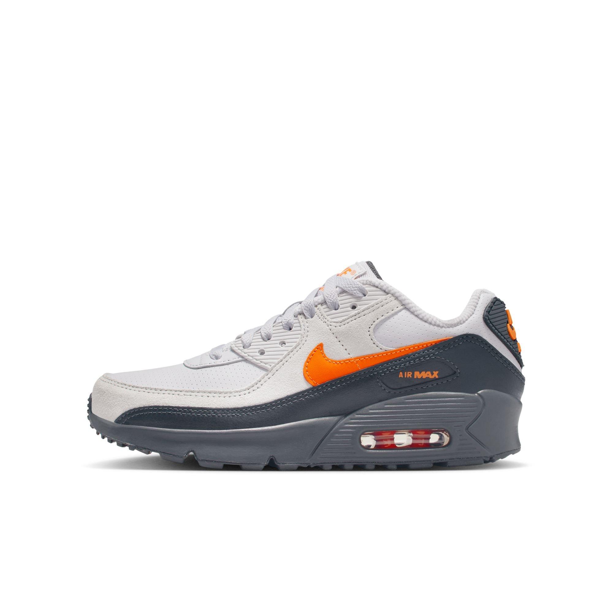 Nike Air Max 90 Grade School Boys' "Vast Grey/Safety Orange/Anthracite/White" Shoe