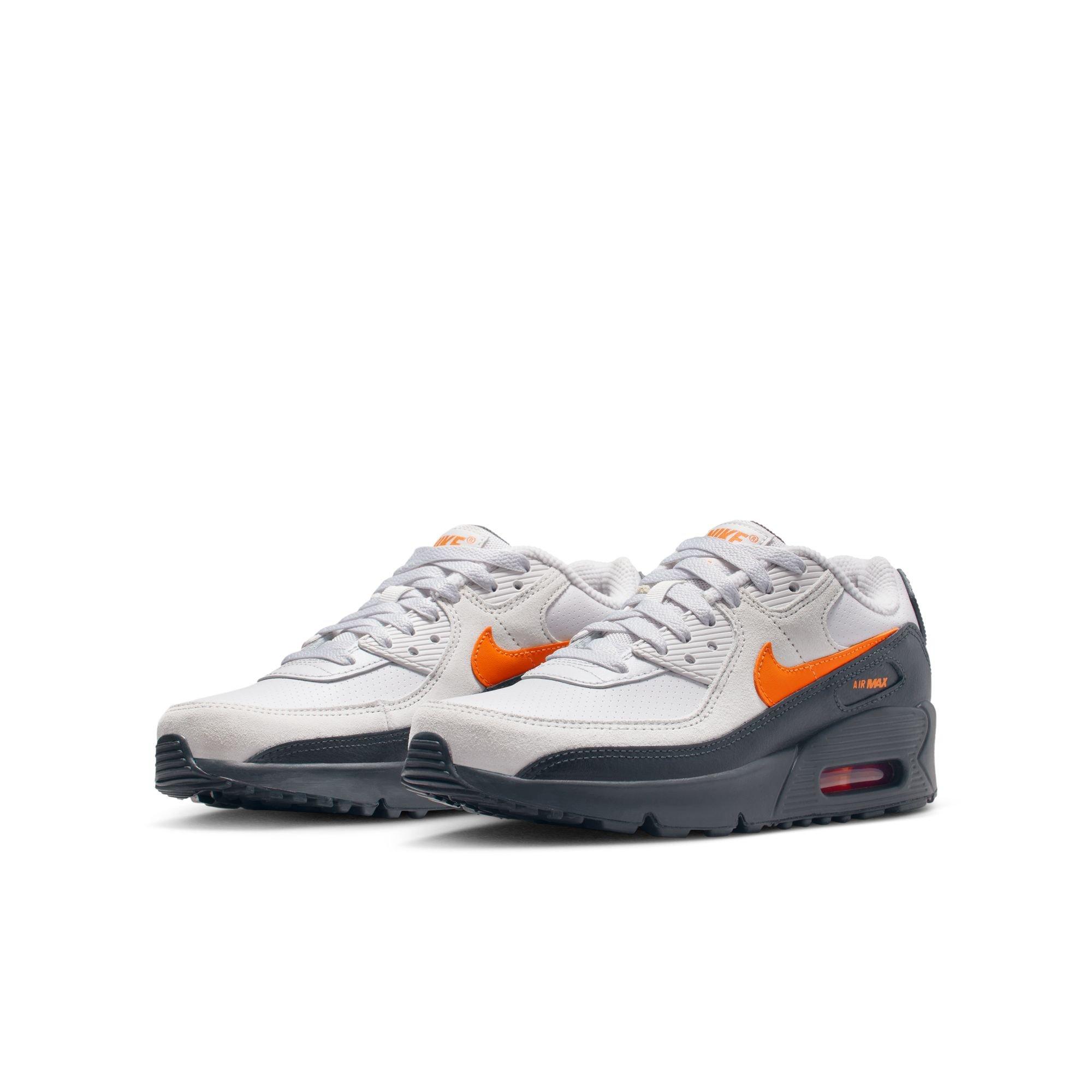 Nike Air Max 90 Grade School Boys' "Vast Grey/Safety Orange/Anthracite/White" Shoe