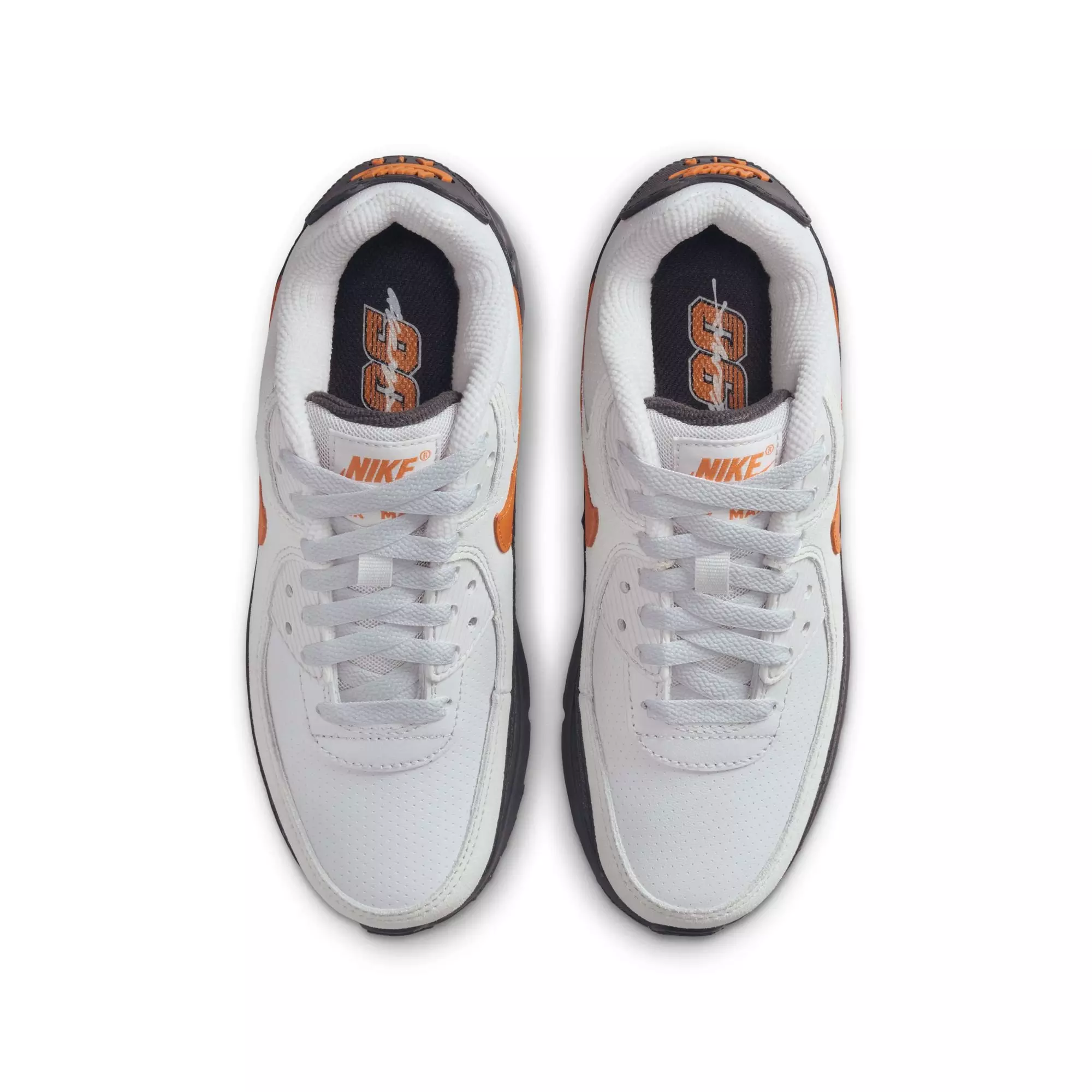 Nike Air Max 90 "Vast Grey/Safety Orange/Anthracite/White" Grade School Boys' Shoe - GREY/ORANGE