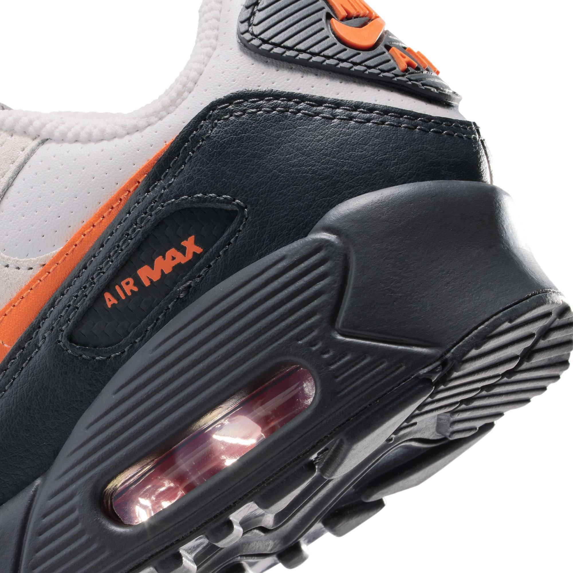 Nike Air Max 90 Grade School Boys' "Vast Grey/Safety Orange/Anthracite/White" Shoe