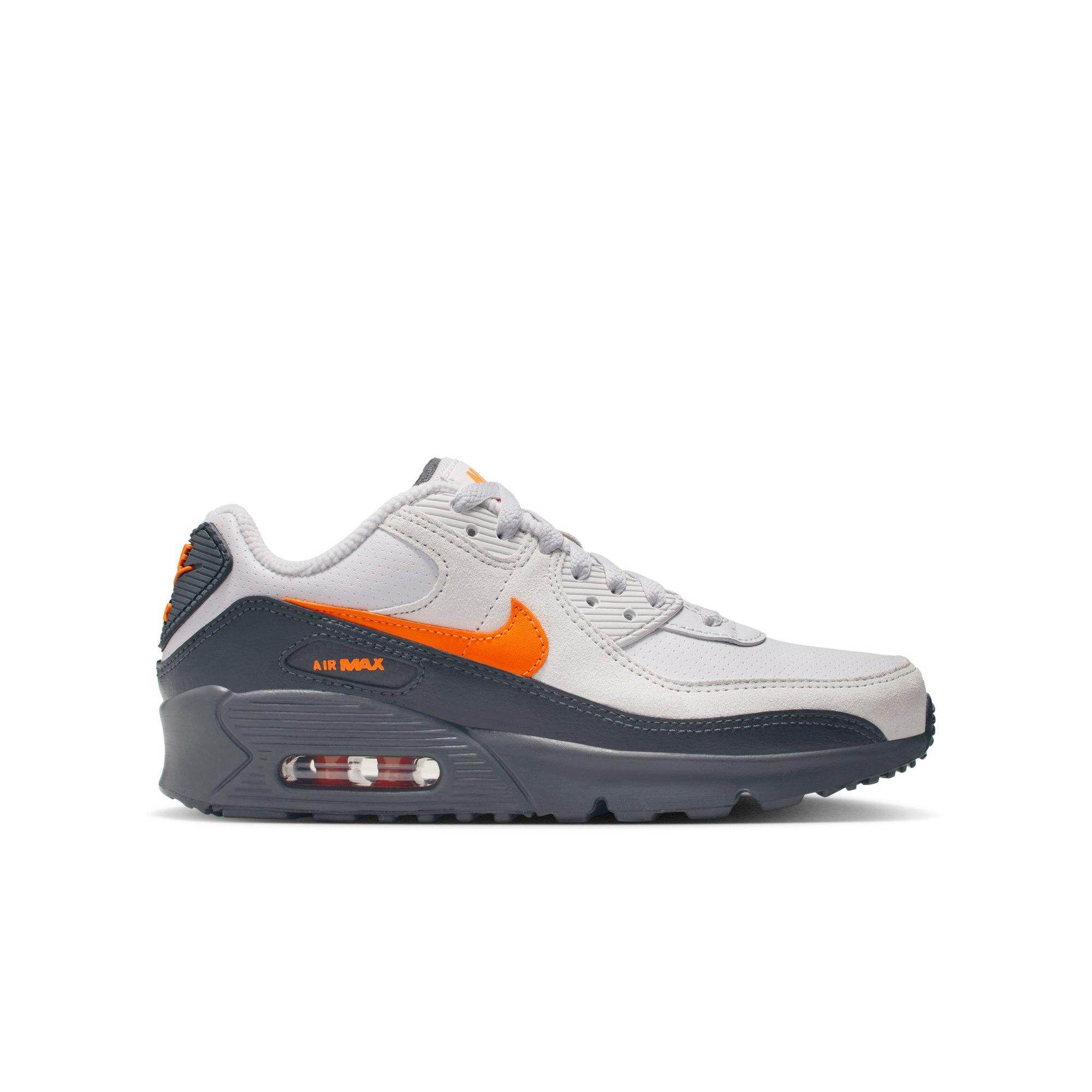Nike Air Max 90 Grade School Boys' "Vast Grey/Safety Orange/Anthracite/White" Shoe