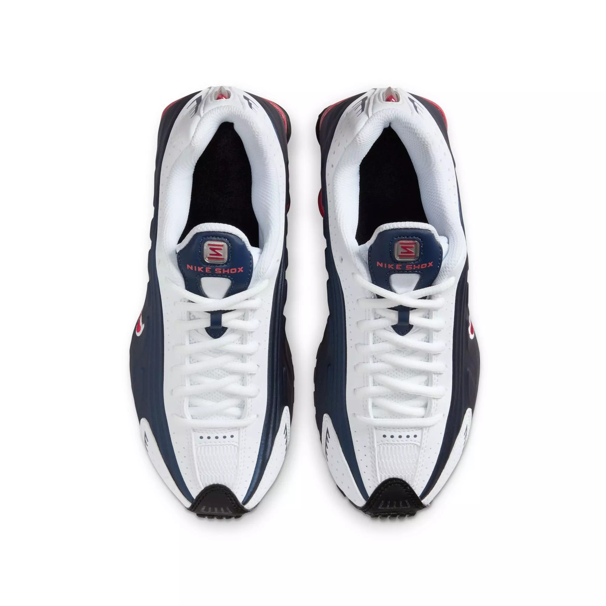 Nike Shox R4 "Midnight Navy/Gym Red/White" Grade School Boys' Shoe - WHITE/RED/BLUE