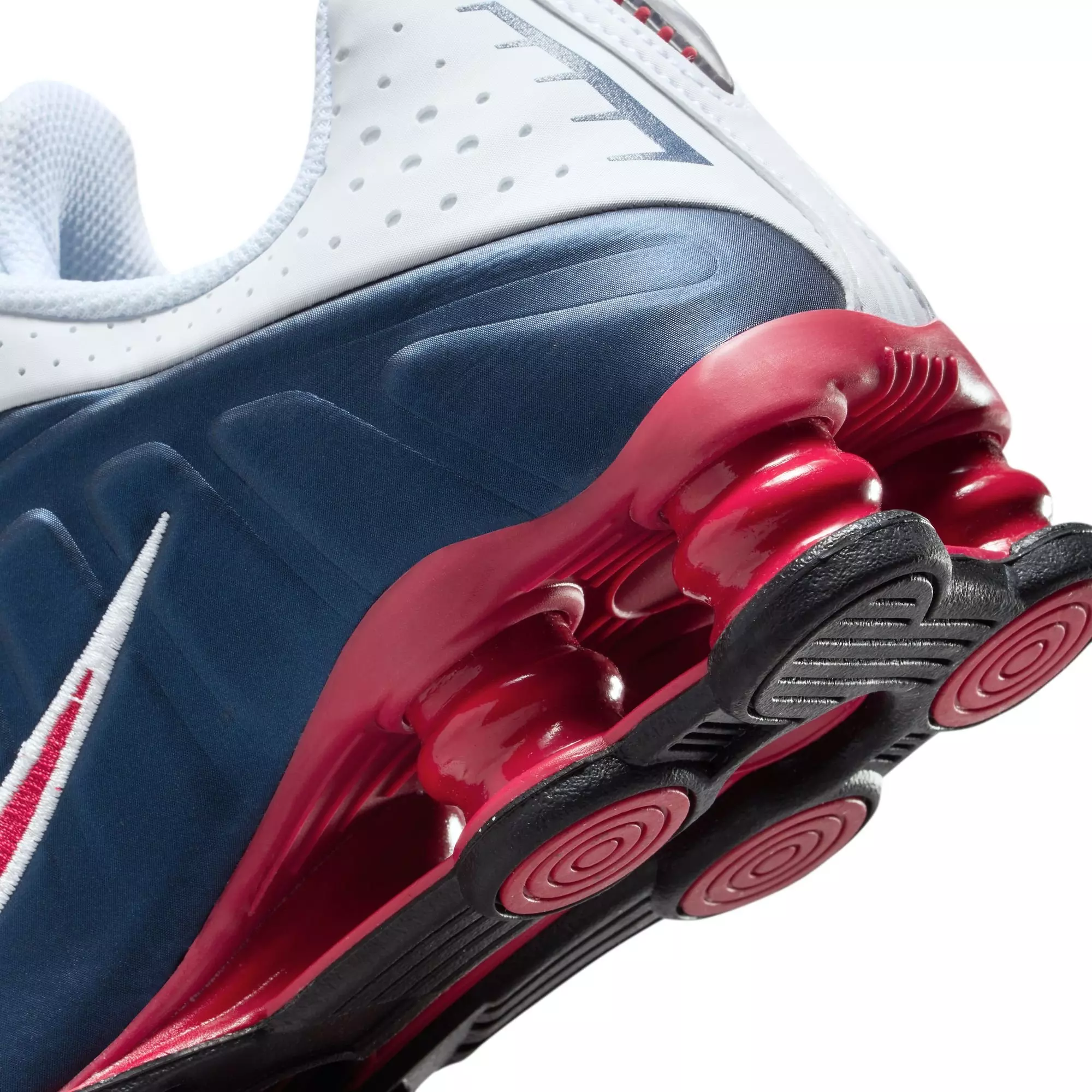 Nike Shox R4 "Midnight Navy/Gym Red/White" Grade School Boys' Shoe - WHITE/RED/BLUE