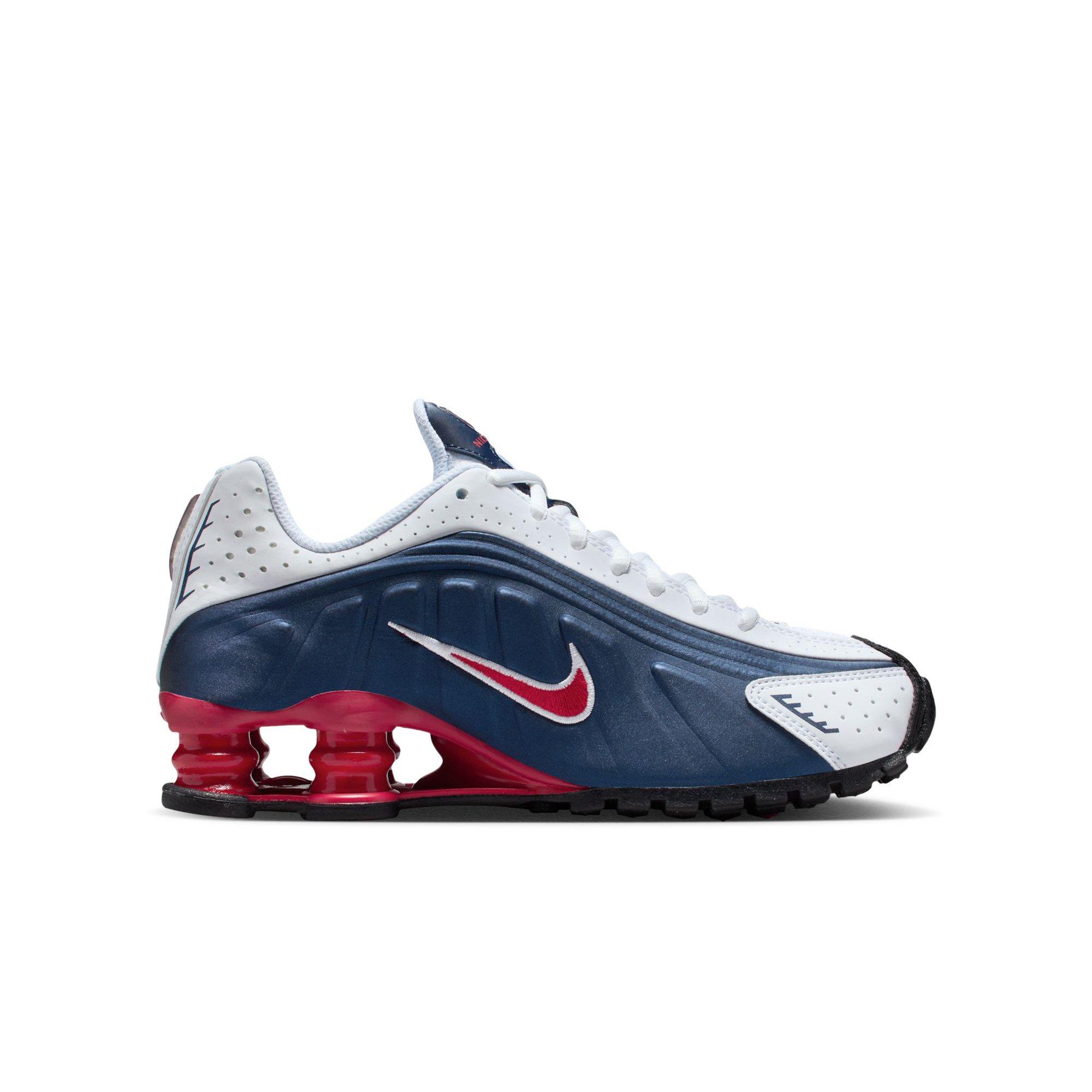Nike Shox R4 Grade School Boys' "Midnight Navy/Gym Red/White" Shoe