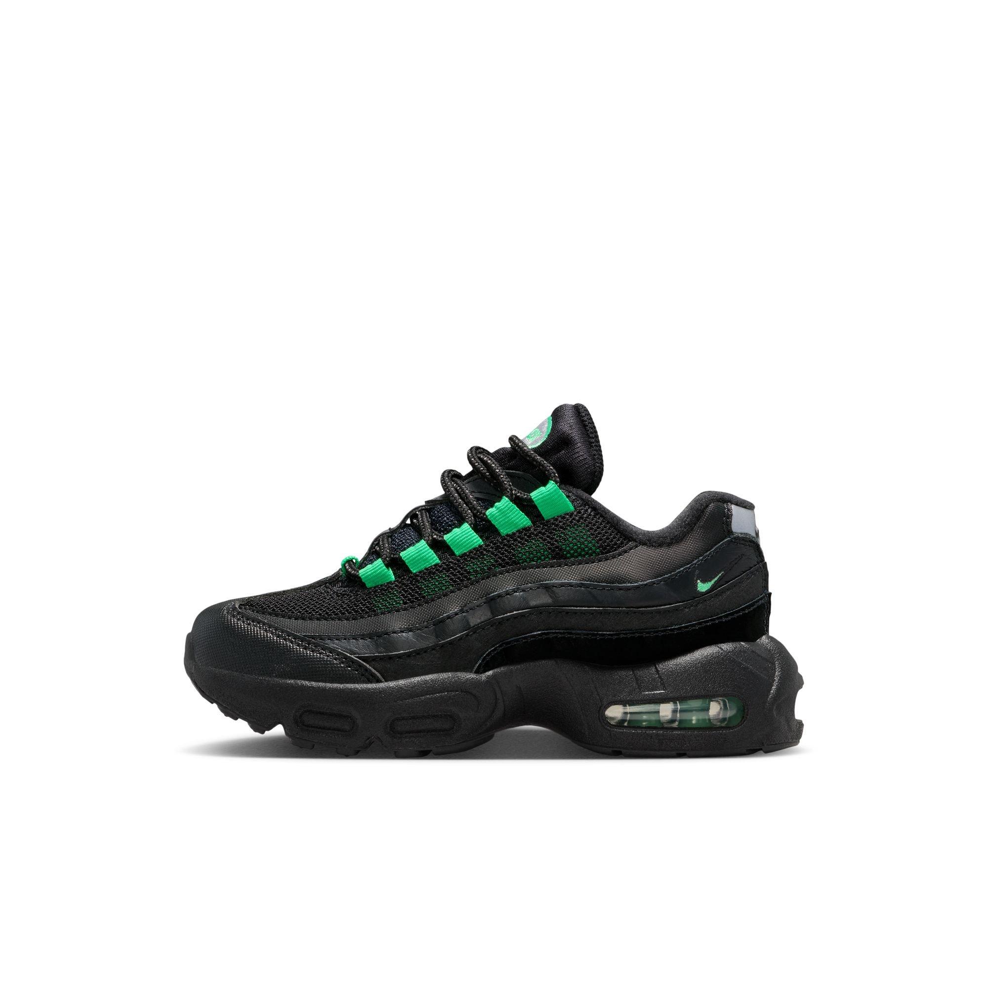 Nike Air Max 95 Recraft "Black/Green Shock/Pearl Grey" Preschool Boys' Shoe - BLACK/GREEN Thumbnail View 3