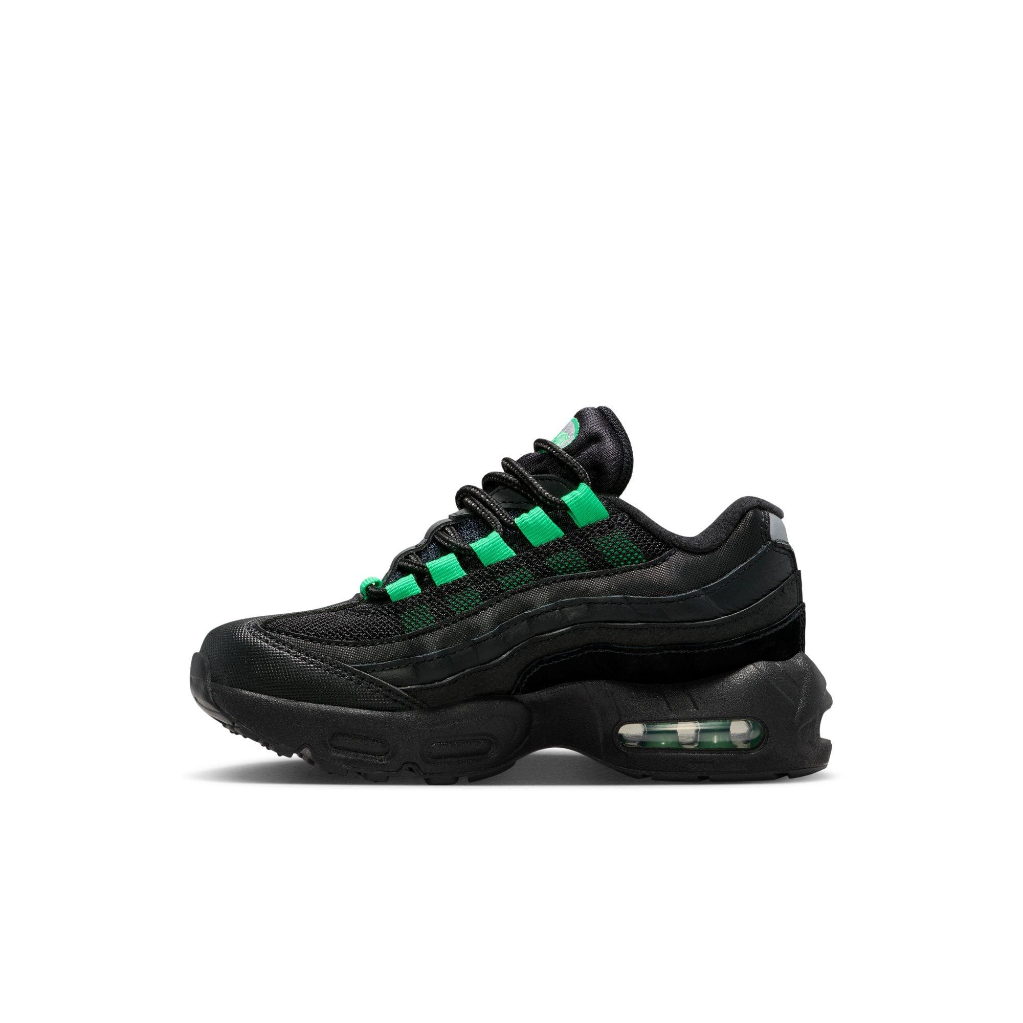 Nike Air Max 95 Recraft "Black/Green Shock/Pearl Grey" Preschool Boys' Shoe - BLACK/GREEN Thumbnail View 4