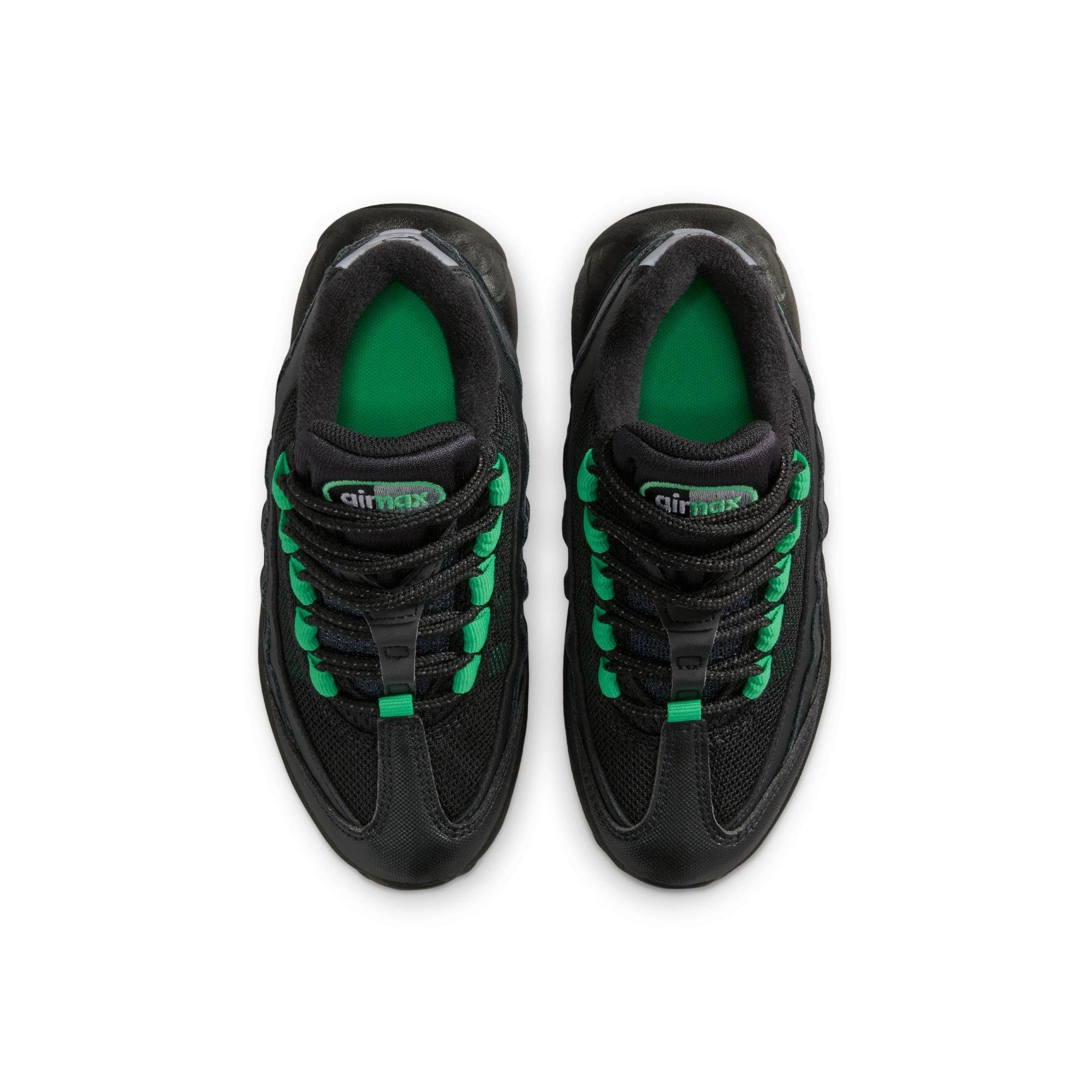 Nike Air Max 95 Recraft "Black/Green Shock/Pearl Grey" Preschool Boys' Shoe - BLACK/GREEN Thumbnail View 6